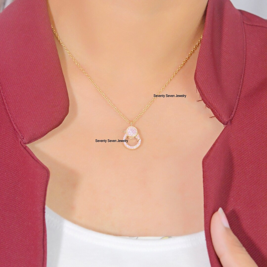 14K Gold Pave Lobster Pendant, Diamond Lobster Lock, Lobster Lock Charm