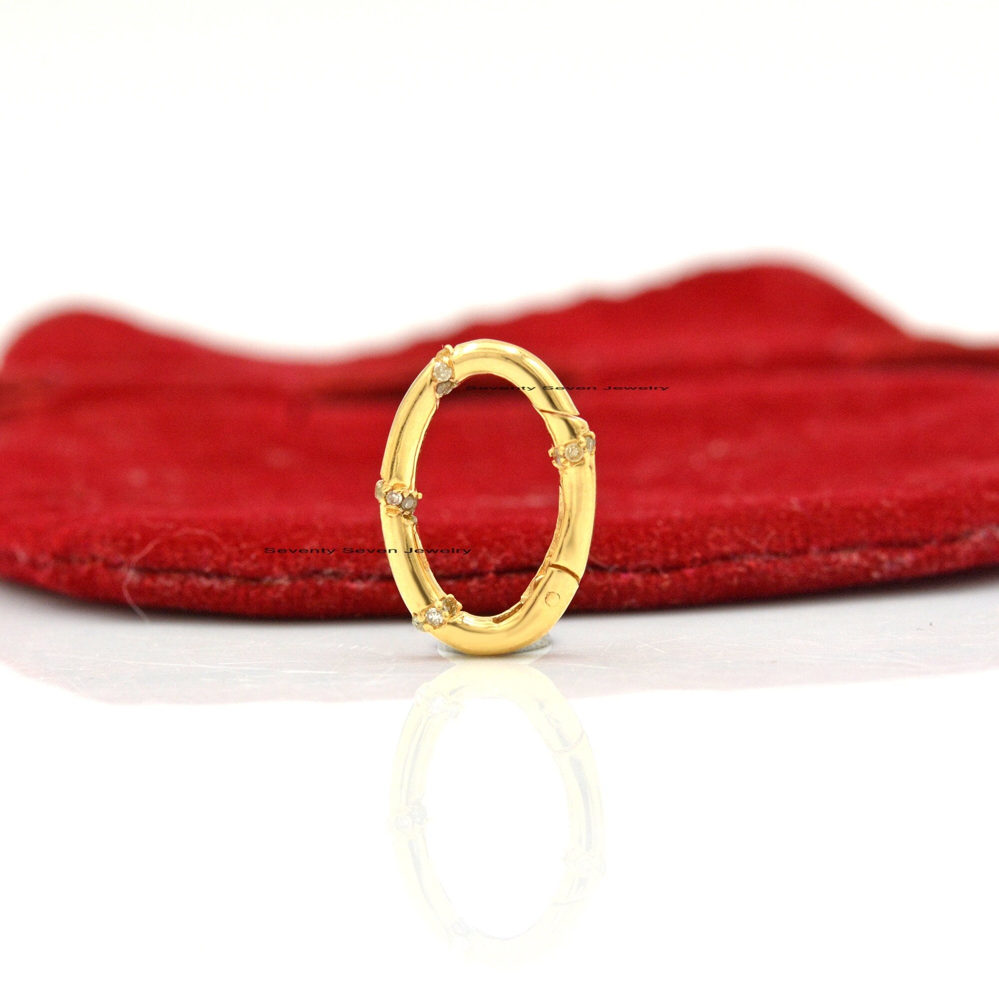 925 Silver Diamond Oval Charm Holder: Multi- Enhancer (20 MM) - Seventy Seven Jewelry | SKU: SSMJP755-SLYGDI-V2026 925 Silver Diamond Oval Charm Holder: Multi- Enhancer (20 MM) - Seventy Seven Jewelry | SKU: SSMJP755-SLYGDI-V2026