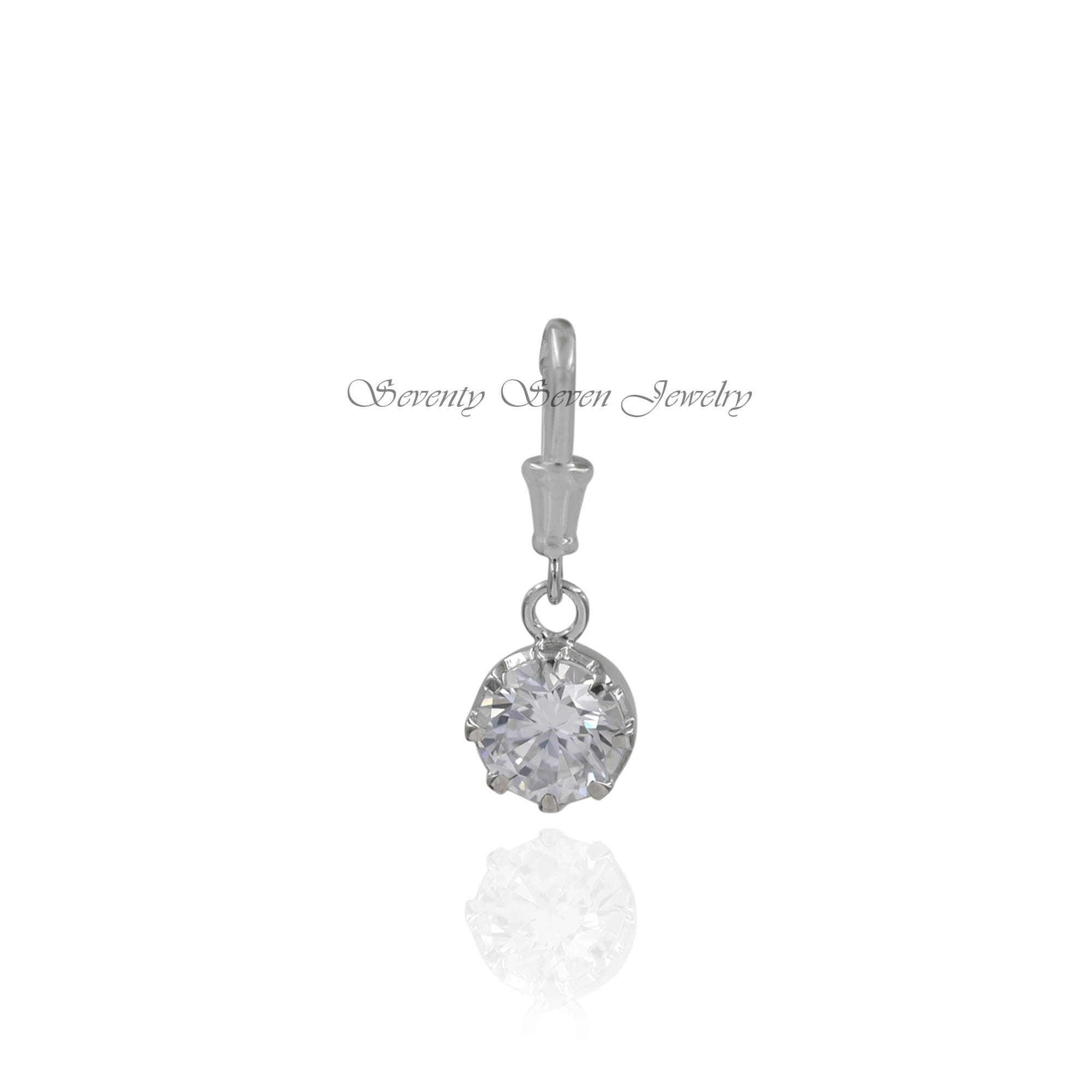 Moissanite Solitaire Pendant: 925 Silver Swivel Lock Drop Charm - View 5 - Seventy Seven Jewelry | SKU: SSMJP16-SLRGCZ-2026 Moissanite Solitaire Pendant: 925 Silver Swivel Lock Drop Charm - View 5 - Seventy Seven Jewelry | SKU: SSMJP16-SLRGCZ-2026