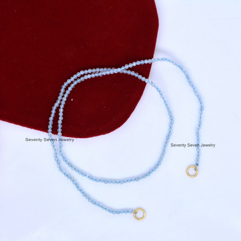 14k Gold Bead Necklace: Enhancer Carabiner Chain image 11