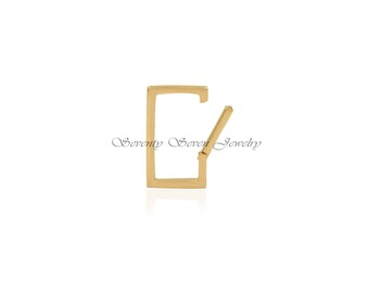 9K Gold Charm Holder Enhancer Lock: 15x9mm Link