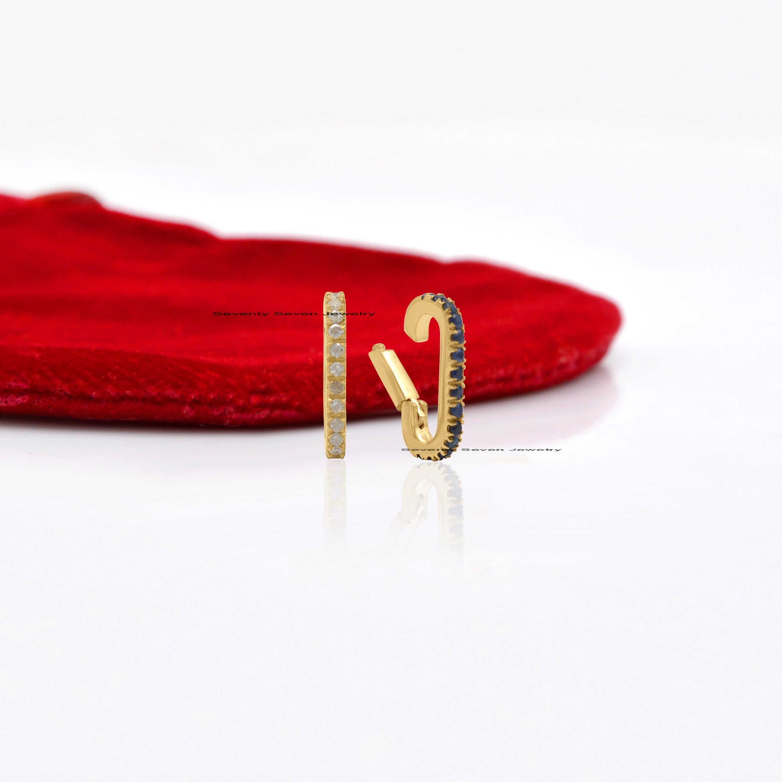 Sterling Silver Charm Holder Enhancer, Elongated Lock Link - Seventy Seven Jewelry | SKU: 77-SSMJP858-SLYGDI-2026 Sterling Silver Charm Holder Enhancer, Elongated Lock Link - Seventy Seven Jewelry | SKU: 77-SSMJP858-SLYGDI-2026