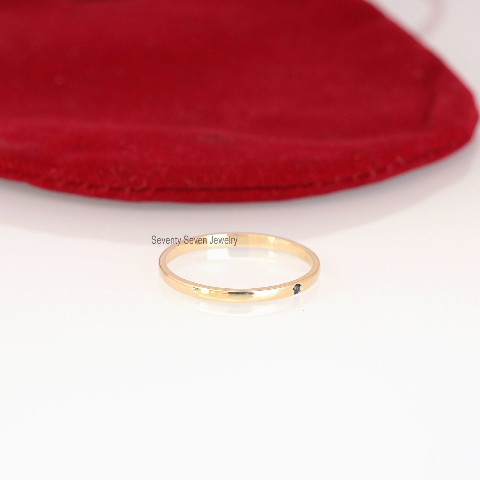 9K Gold Black Diamond Band Ring: Single Stone - View 5 - Seventy Seven Jewelry | SKU: SSMJR395-9KYGBDI-2026 9K Gold Black Diamond Band Ring: Single Stone - View 5 - Seventy Seven Jewelry | SKU: SSMJR395-9KYGBDI-2026