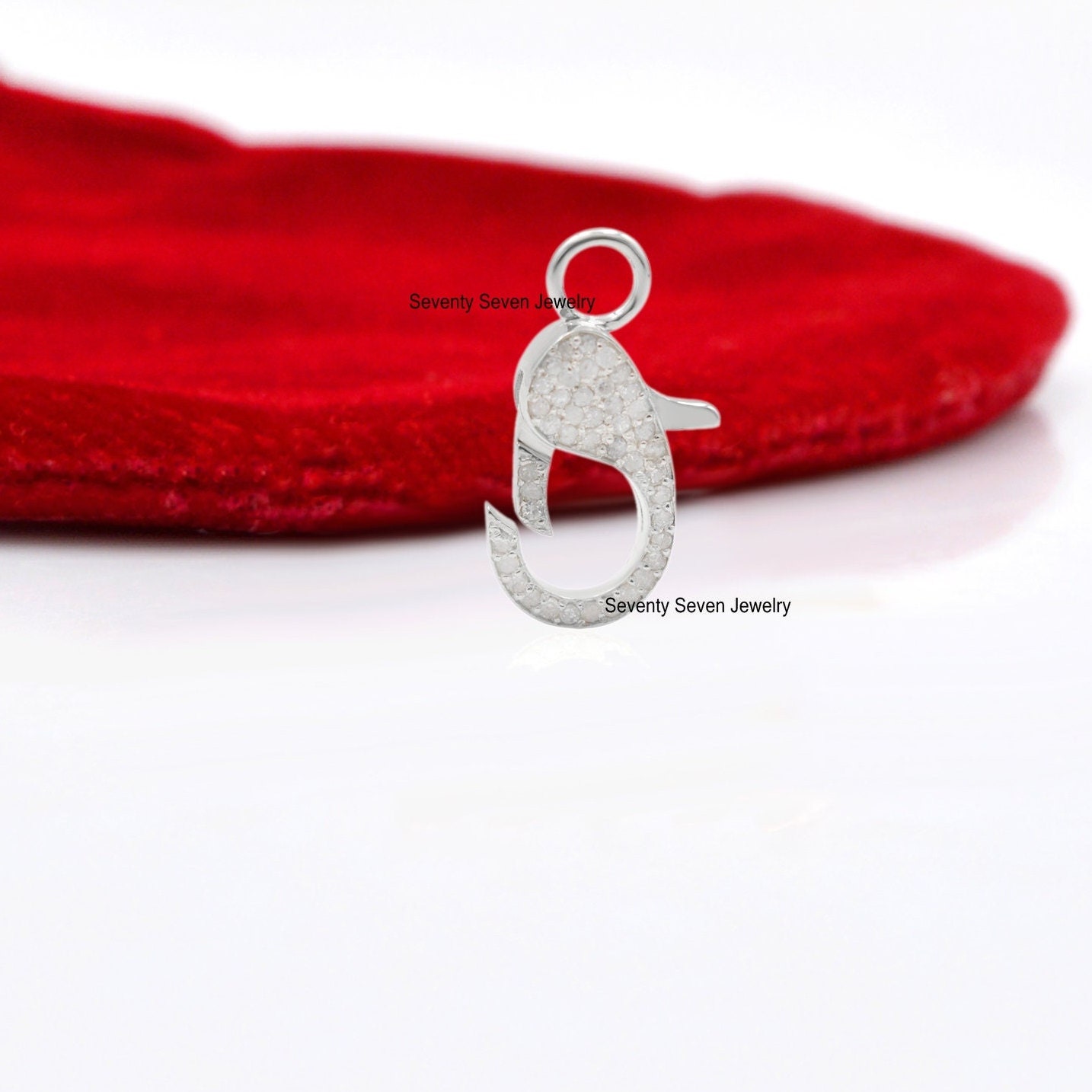 14K Gold Diamond Lobster Lock Diamond Clasp Lock Gold Etsy