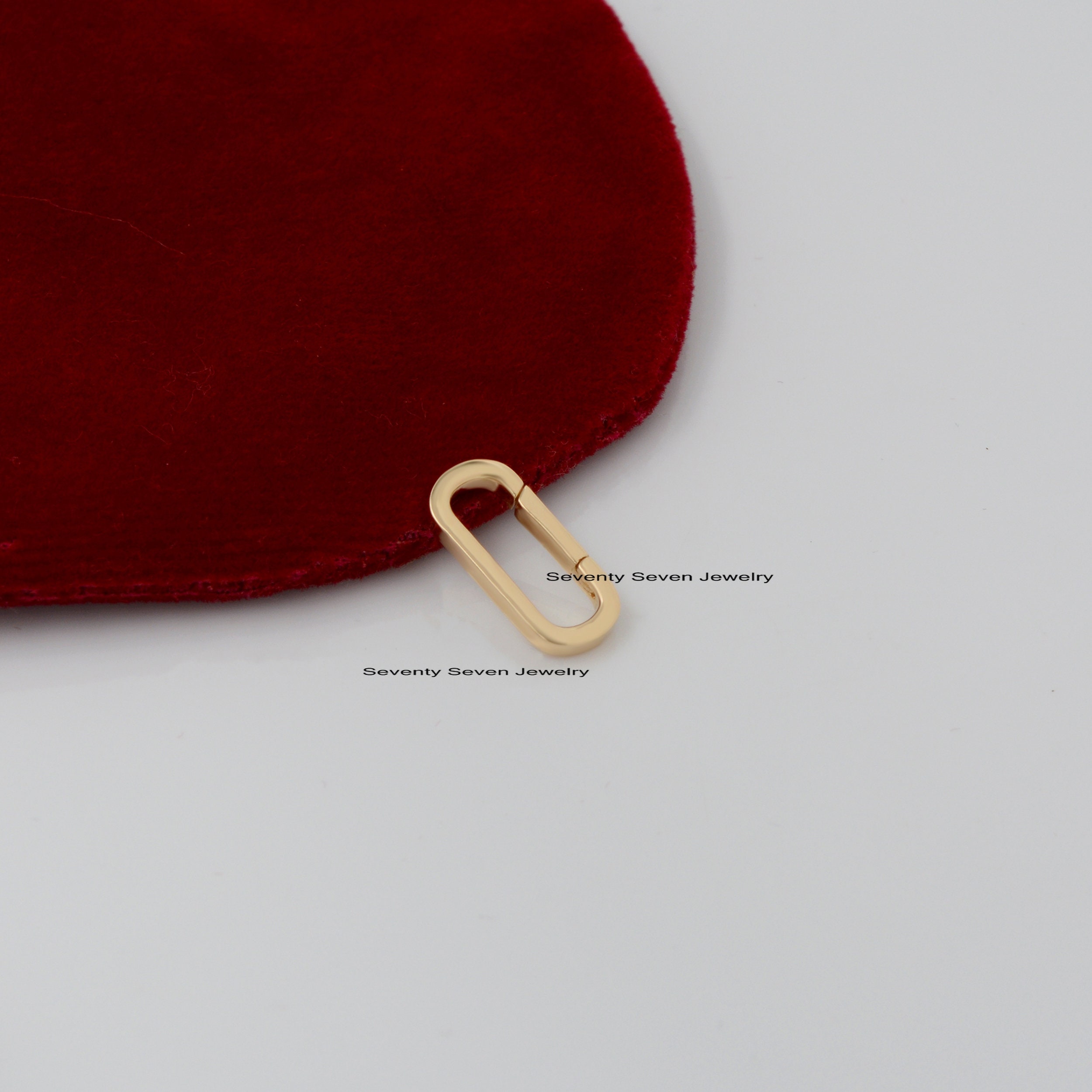14K Gold Charm Enhancer Link Lock - Oval Clasp Holder (15x7 MM) - View 4 - Seventy Seven Jewelry | SKU: SSMJH445-14KYG-2026 14K Gold Charm Enhancer Link Lock - Oval Clasp Holder (15x7 MM) - View 4 - Seventy Seven Jewelry | SKU: SSMJH445-14KYG-2026