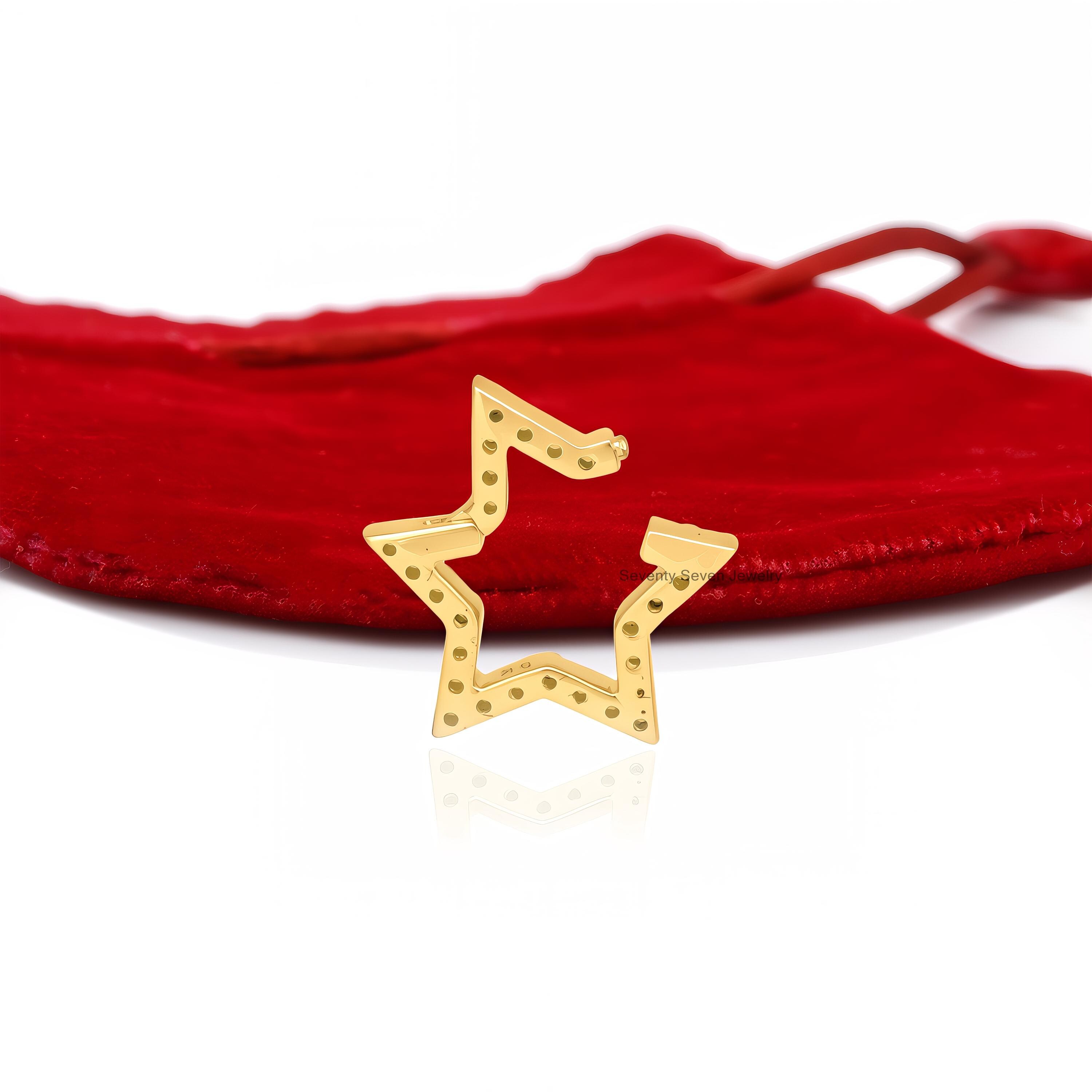 14k Gold Star Charm Enhancer, Gemstone Holder, Diamond - View 2 - Seventy Seven Jewelry | SKU: SSMJH722-14KYGBSP,SSMJH722-14K 14k Gold Star Charm Enhancer, Gemstone Holder, Diamond - View 2 - Seventy Seven Jewelry | SKU: SSMJH722-14KYGBSP,SSMJH722-14K