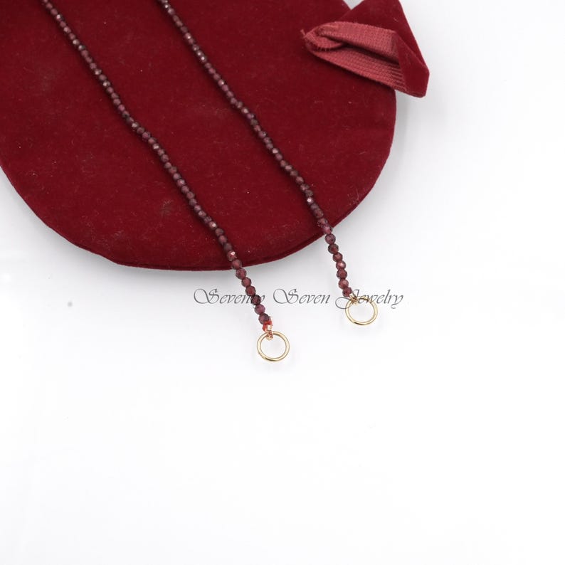 14k Gold Bead Necklace: Enhancer Carabiner Chain image 15