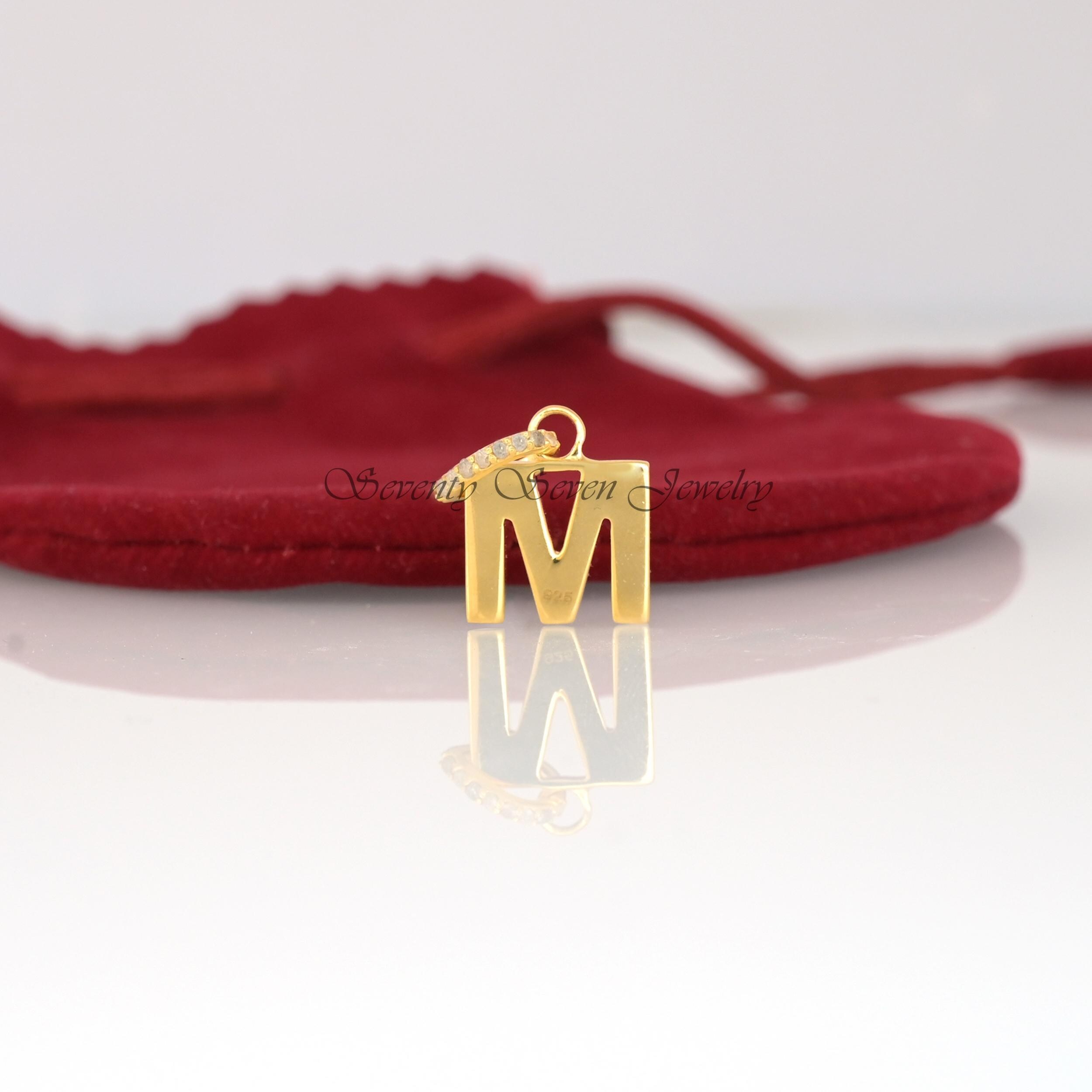 Turquoise Enamel Initial Pendant: Diamond Letter Charm, 925 Silver - View 4 - Seventy Seven Jewelry | SKU: SSMJP1029-SLYGDIEL Turquoise Enamel Initial Pendant: Diamond Letter Charm, 925 Silver - View 4 - Seventy Seven Jewelry | SKU: SSMJP1029-SLYGDIEL