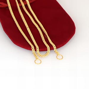 Carabiner Lock Sterling Silver Curb Chain, 3MM Link Necklace image 1