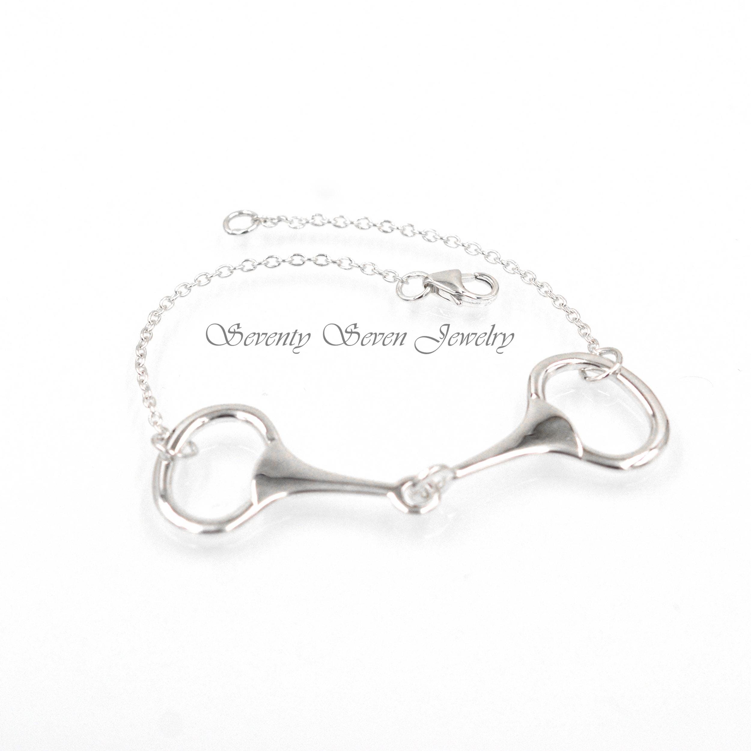 Sterling Silver Snaffle Bit Necklace: Equestrian Jewelry, Horse Lover Gift - View 7 - Seventy Seven Jewelry | SKU: SSMJN28-SL Sterling Silver Snaffle Bit Necklace: Equestrian Jewelry, Horse Lover Gift - View 7 - Seventy Seven Jewelry | SKU: SSMJN28-SL