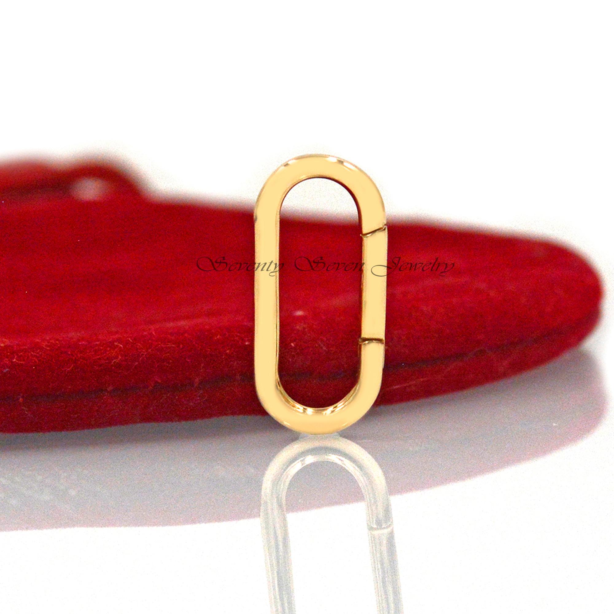 925 Silver Oval Charm Enhancer: Solid Link Lock (20x9 MM) - View 5 - Seventy Seven Jewelry | SKU: SSMJH575-SLYG-2/2026 925 Silver Oval Charm Enhancer: Solid Link Lock (20x9 MM) - View 5 - Seventy Seven Jewelry | SKU: SSMJH575-SLYG-2/2026
