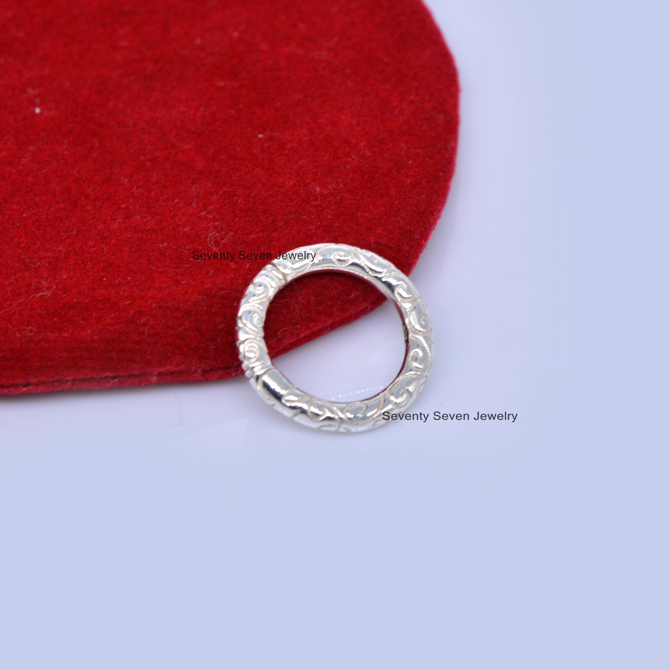 925 Silver Engraved Circle Charm Enhancer - 20 MM - View 6 - Seventy Seven Jewelry | SKU: SSMJP501-SLNS-20M-2026 925 Silver Engraved Circle Charm Enhancer - 20 MM - View 6 - Seventy Seven Jewelry | SKU: SSMJP501-SLNS-20M-2026