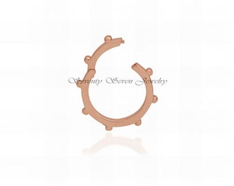 9K Gold Round Charm Holder: Necklace Enhancer, Link Lock