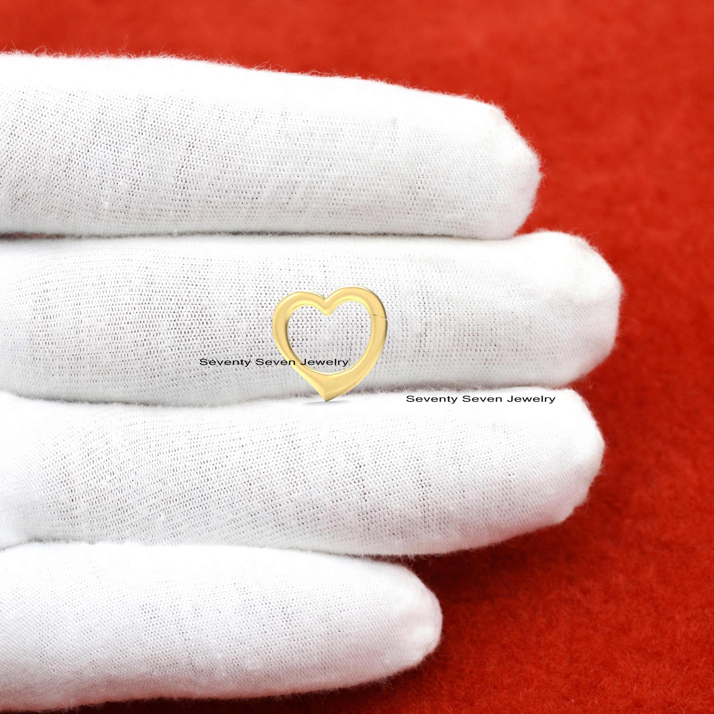 9K Gold Heart Charm Enhancer: Pendant Bail Connector (16mm) - View 5 - Seventy Seven Jewelry | SKU: SSMJH645-9KYG-2026 9K Gold Heart Charm Enhancer: Pendant Bail Connector (16mm) - View 5 - Seventy Seven Jewelry | SKU: SSMJH645-9KYG-2026