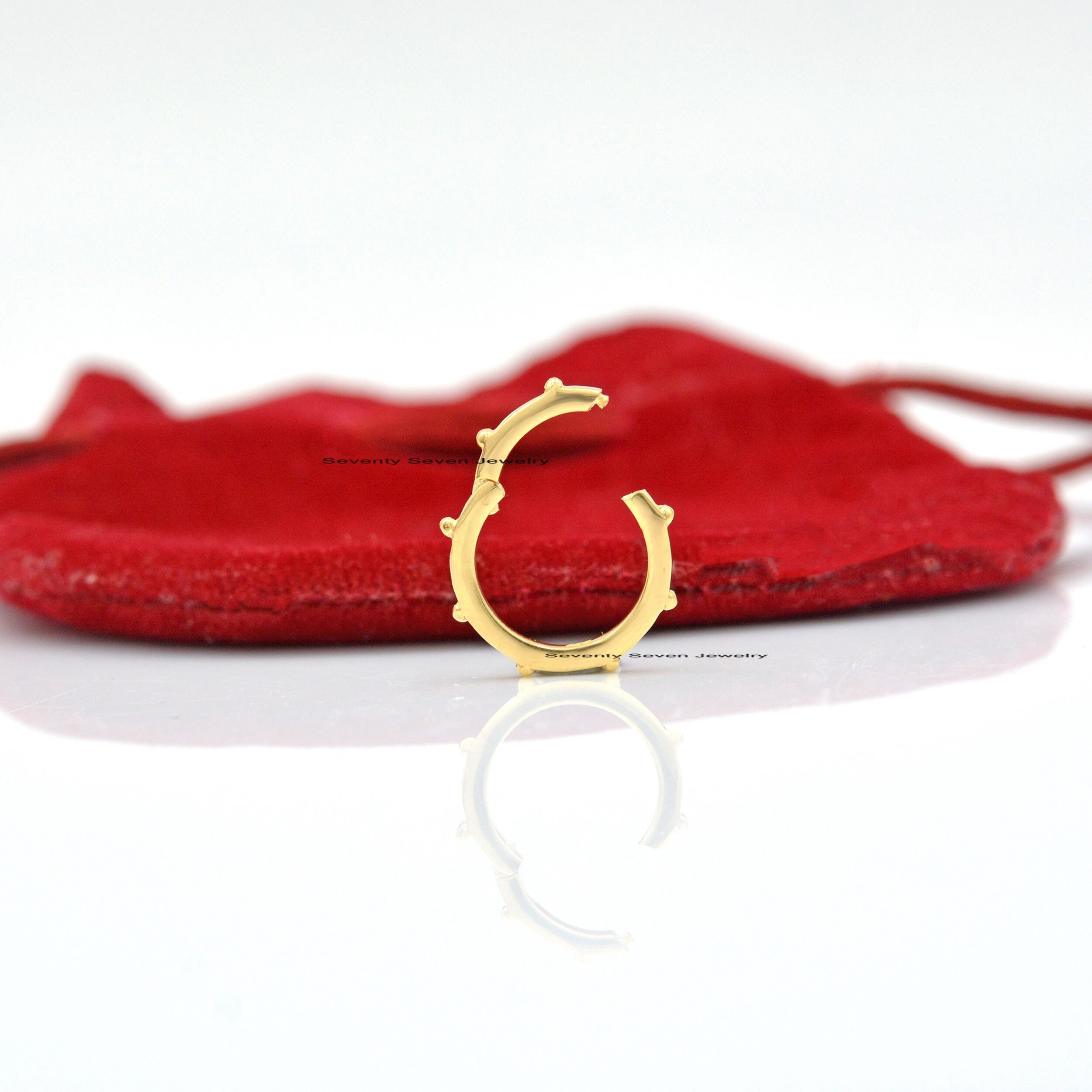 9K Gold Round Charm Holder: Necklace Enhancer, Link Lock - View 3 - Seventy Seven Jewelry | SKU: SSMJH448-9KYG-15M-2026 9K Gold Round Charm Holder: Necklace Enhancer, Link Lock - View 3 - Seventy Seven Jewelry | SKU: SSMJH448-9KYG-15M-2026