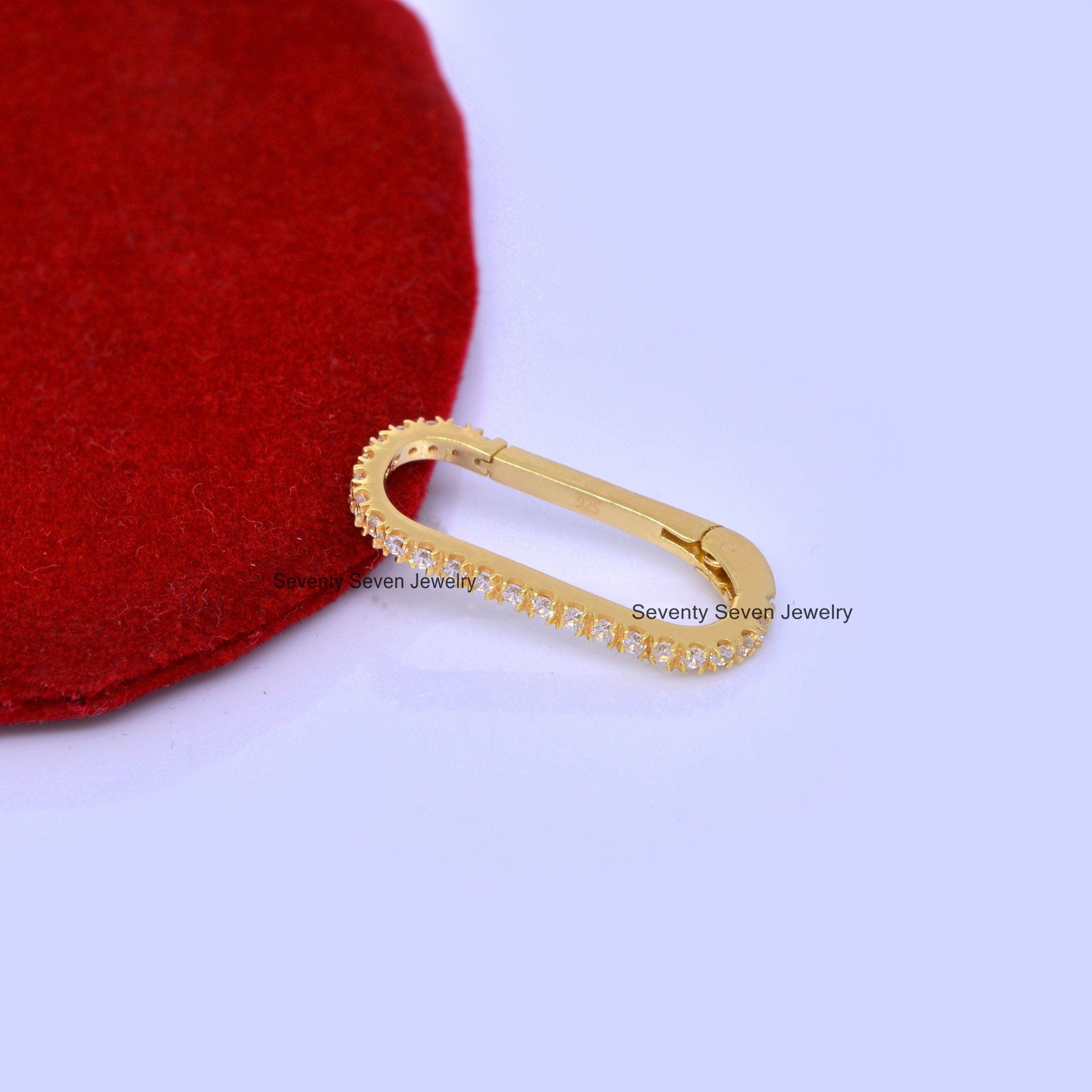 14K Gold Diamond Enhancer Link: Charm Holder Pendant Lock - View 3 - Seventy Seven Jewelry | SKU: SSMJH228-14KYGDI-V-2026,SSM 14K Gold Diamond Enhancer Link: Charm Holder Pendant Lock - View 3 - Seventy Seven Jewelry | SKU: SSMJH228-14KYGDI-V-2026,SSM