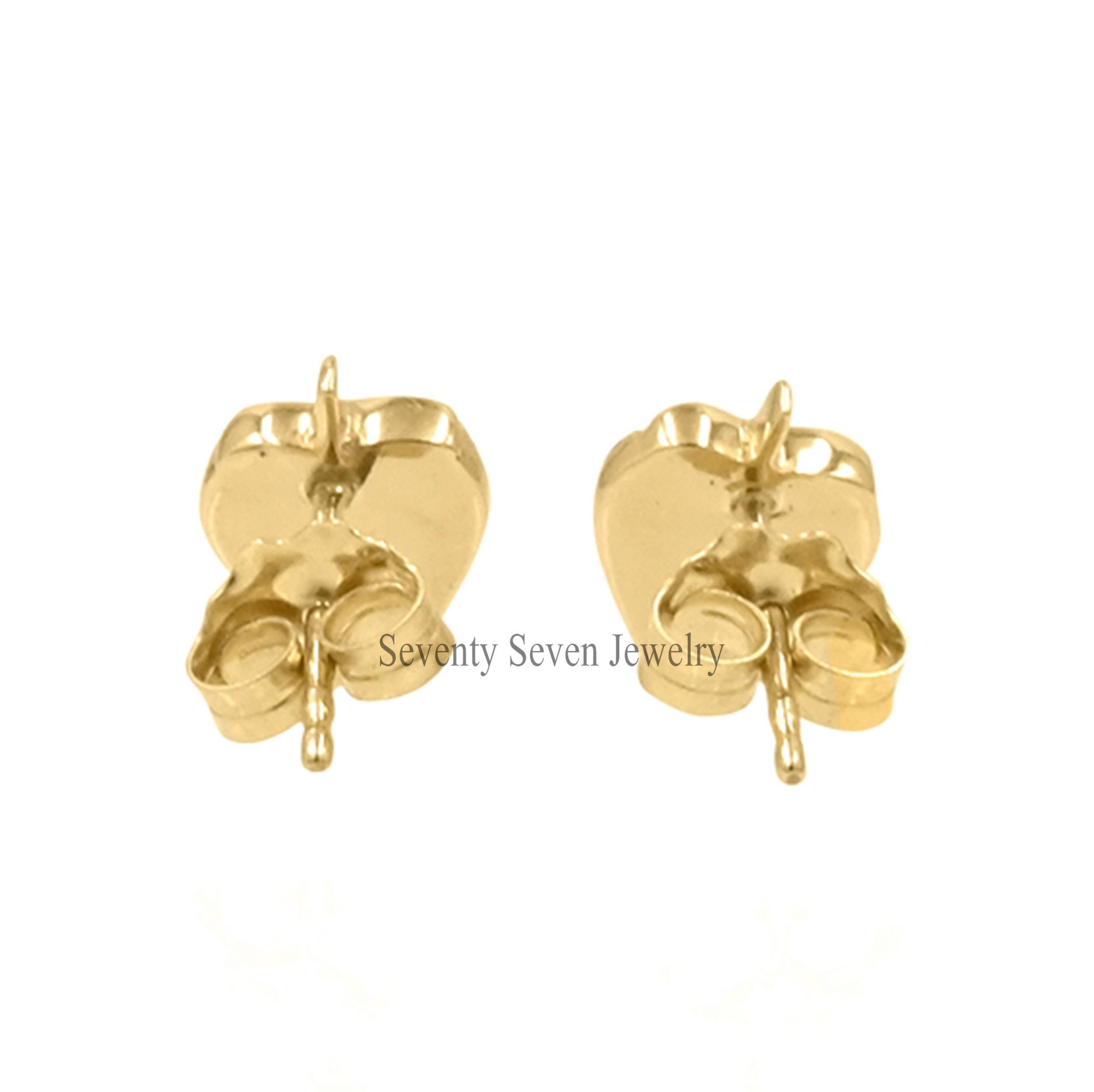 14k Gold Strawberry Studs: Ruby & Emerald Berry Earrings - View 4 - Seventy Seven Jewelry | SKU: SSMJE892-14KYGEMRU-2026 14k Gold Strawberry Studs: Ruby & Emerald Berry Earrings - View 4 - Seventy Seven Jewelry | SKU: SSMJE892-14KYGEMRU-2026
