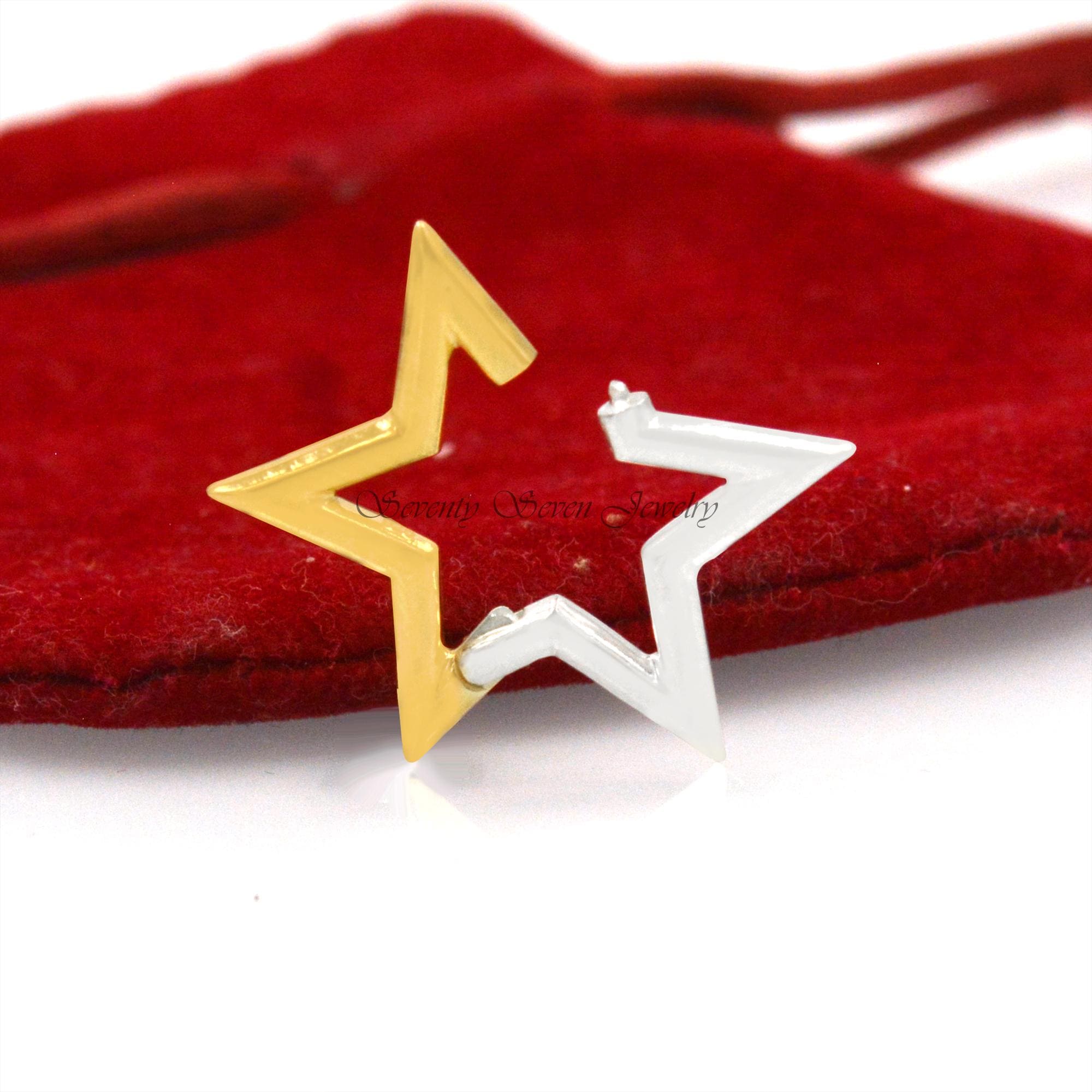 14k Gold Star Charm Holder: Two-Tone Enhancer Link - Seventy Seven Jewelry | SKU: SSMJH508A-14KYGSLWG-2026,SSMJH508A-SLNSYG-V 14k Gold Star Charm Holder: Two-Tone Enhancer Link - Seventy Seven Jewelry | SKU: SSMJH508A-14KYGSLWG-2026,SSMJH508A-SLNSYG-V