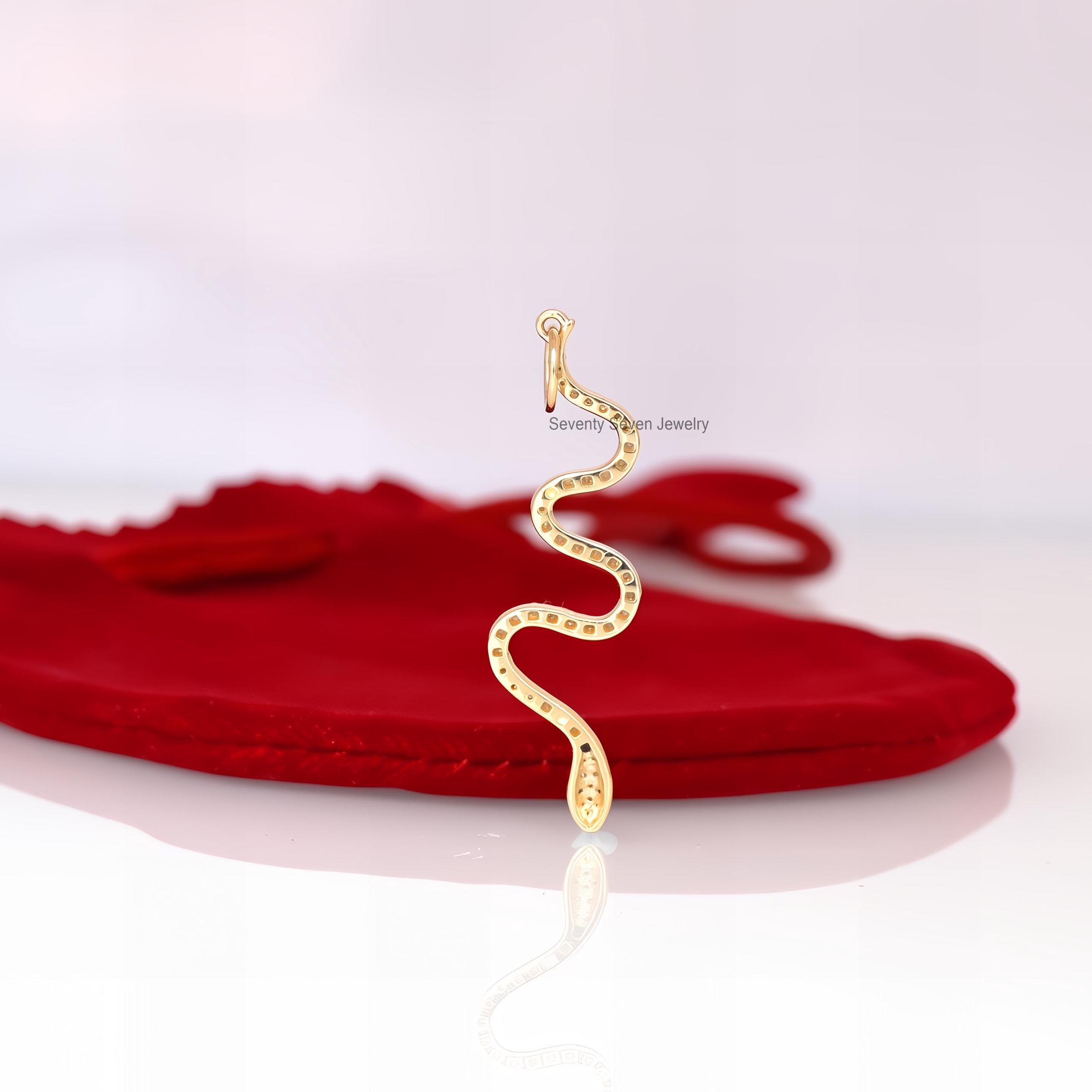 925 Silver Diamond & Ruby Snake Pendant: Rolo Chain Necklace - View 2 - Seventy Seven Jewelry | SKU: SSMJP64-SLYGDIRU-N32-16I 925 Silver Diamond & Ruby Snake Pendant: Rolo Chain Necklace - View 2 - Seventy Seven Jewelry | SKU: SSMJP64-SLYGDIRU-N32-16I