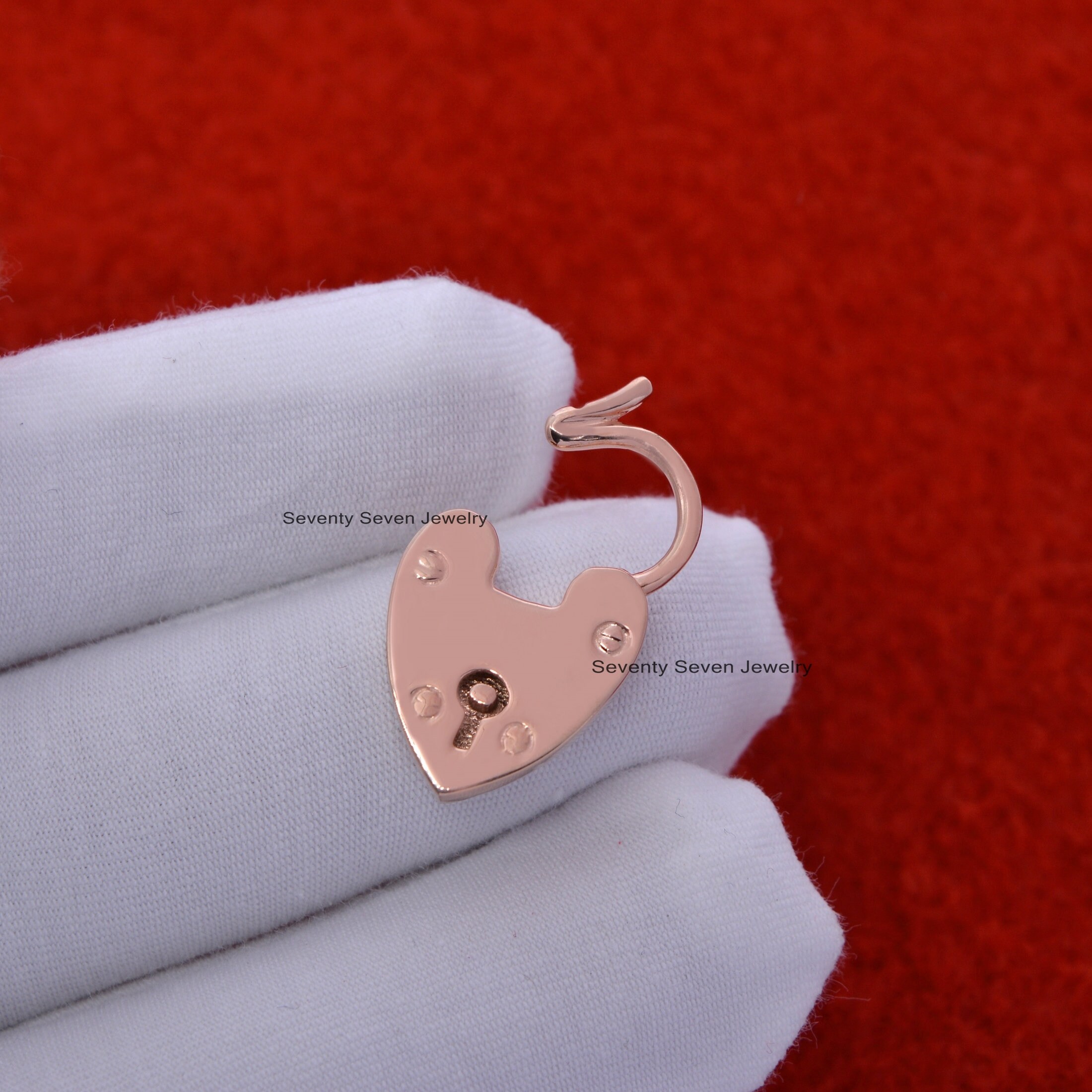 925 Sterling Silver Heart Padlock Pendant Jewelry Dainty Etsy