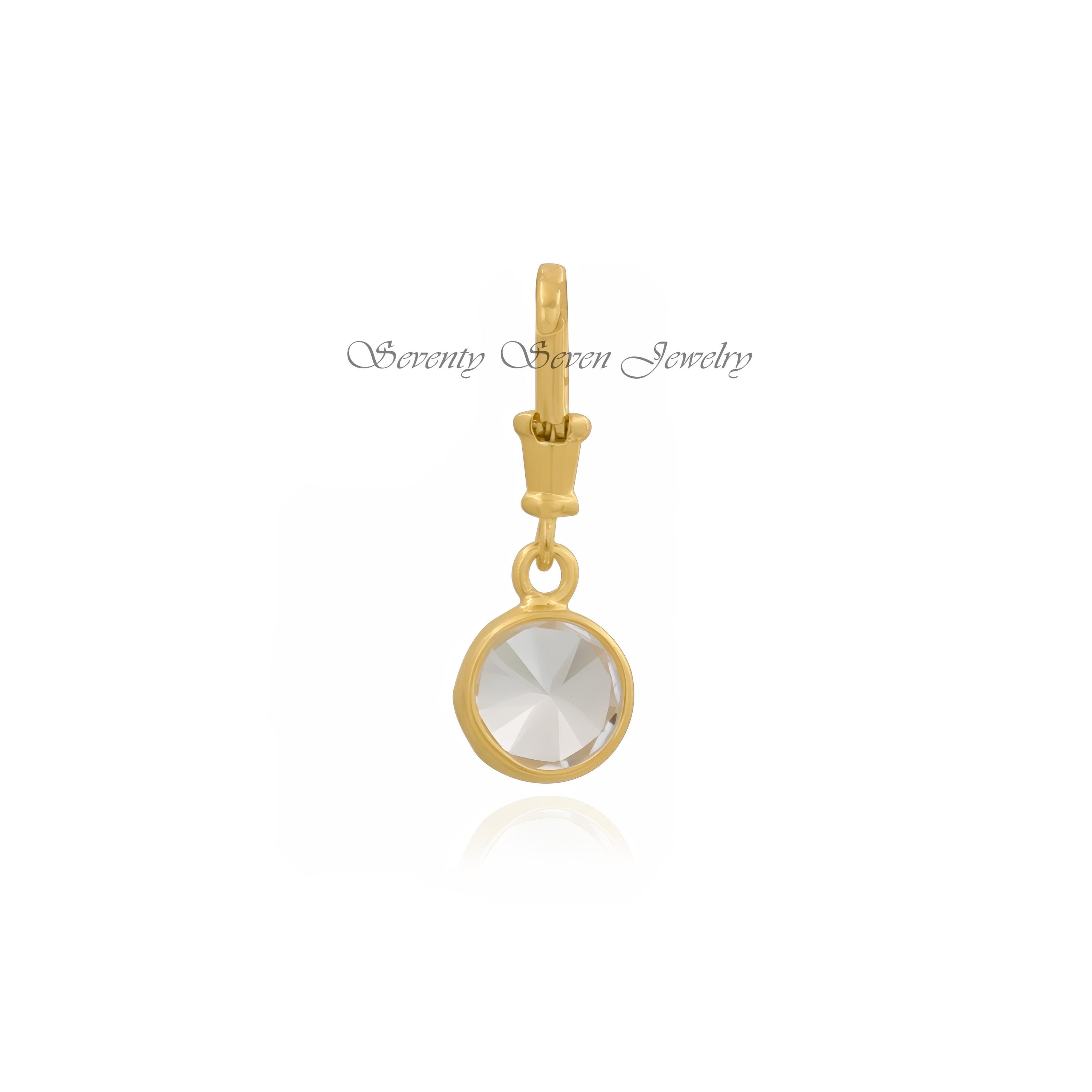 Moissanite Solitaire Pendant: 925 Silver Swivel Lock Drop Charm - View 4 - Seventy Seven Jewelry | SKU: SSMJP16-SLRGCZ-2026 Moissanite Solitaire Pendant: 925 Silver Swivel Lock Drop Charm - View 4 - Seventy Seven Jewelry | SKU: SSMJP16-SLRGCZ-2026