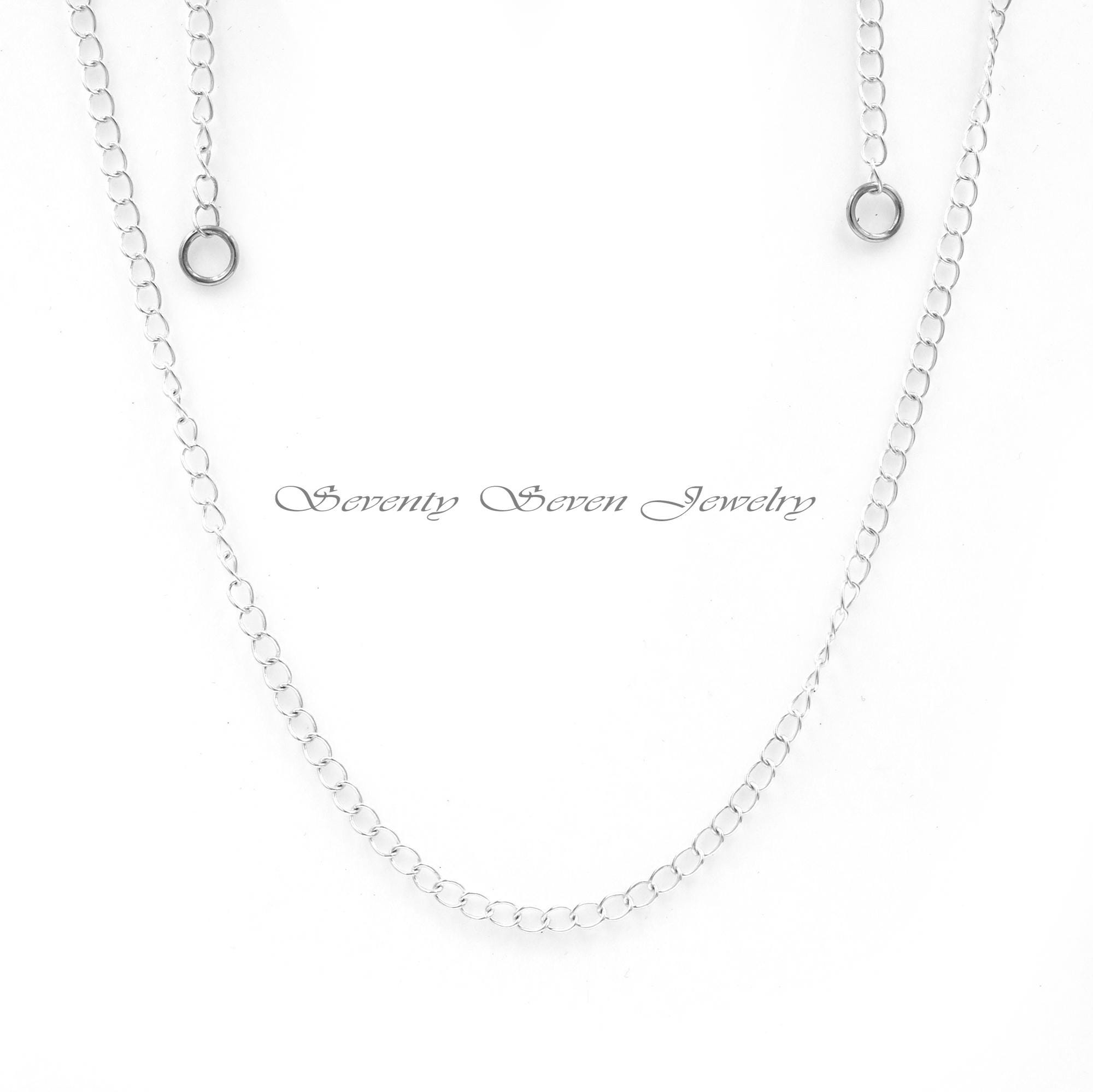Sterling Silver Round Link Chain: Connector Curb - View 6 - Seventy Seven Jewelry | SKU: SSG24-SLNSYG-18I-V Sterling Silver Round Link Chain: Connector Curb - View 6 - Seventy Seven Jewelry | SKU: SSG24-SLNSYG-18I-V