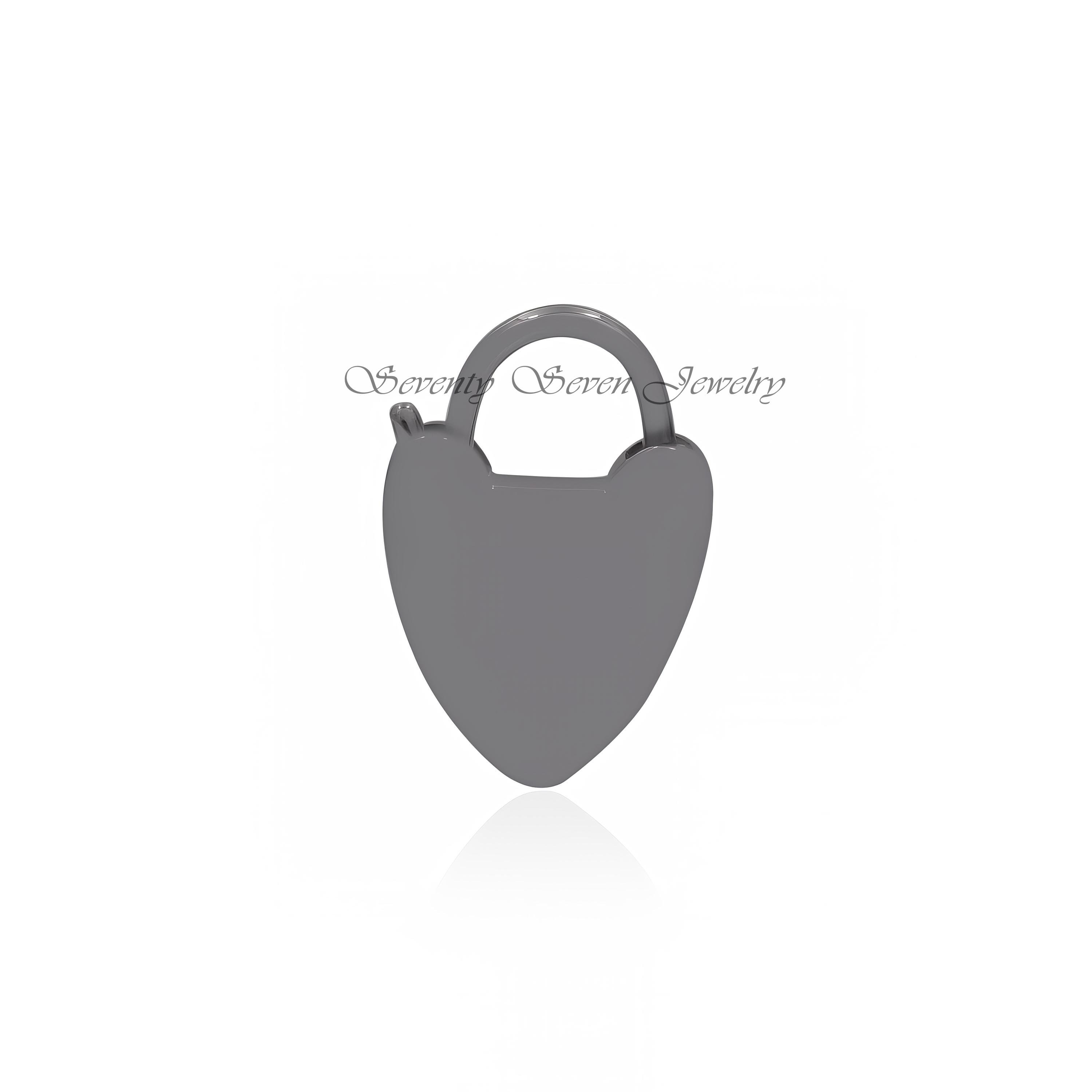 925 Silver Heart Padlock Necklace: Oxidized Paperclip Chain Pendant - View 4 - Seventy Seven Jewelry | SKU: SSMJP47-SLRHYG-20 925 Silver Heart Padlock Necklace: Oxidized Paperclip Chain Pendant - View 4 - Seventy Seven Jewelry | SKU: SSMJP47-SLRHYG-20