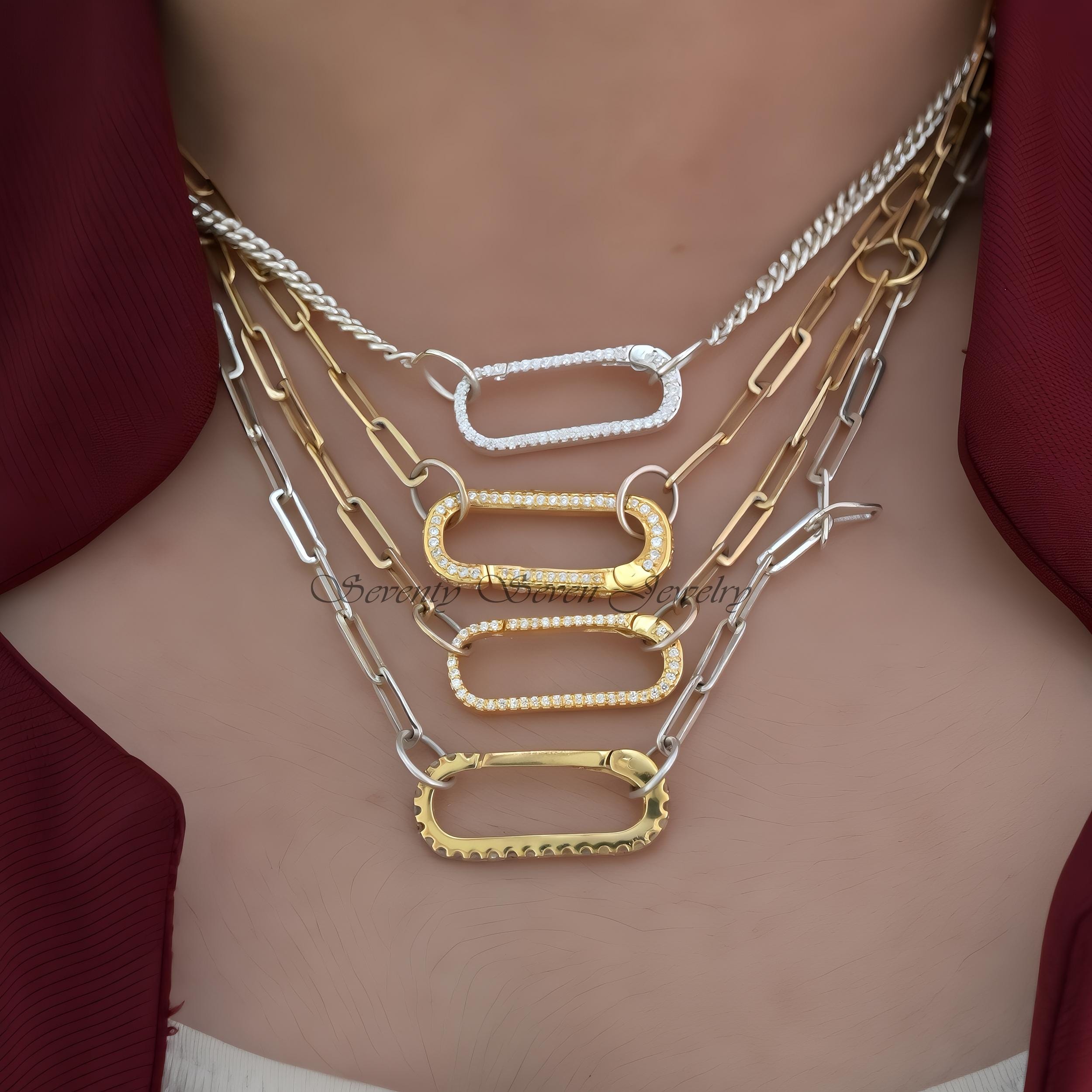 14K Gold Plated Charm Holder Enhancer | Designer Link Clasp - View 2 - Seventy Seven Jewelry | SKU: SSMJP73-SLYG-2026,SSMJP73 14K Gold Plated Charm Holder Enhancer | Designer Link Clasp - View 2 - Seventy Seven Jewelry | SKU: SSMJP73-SLYG-2026,SSMJP73