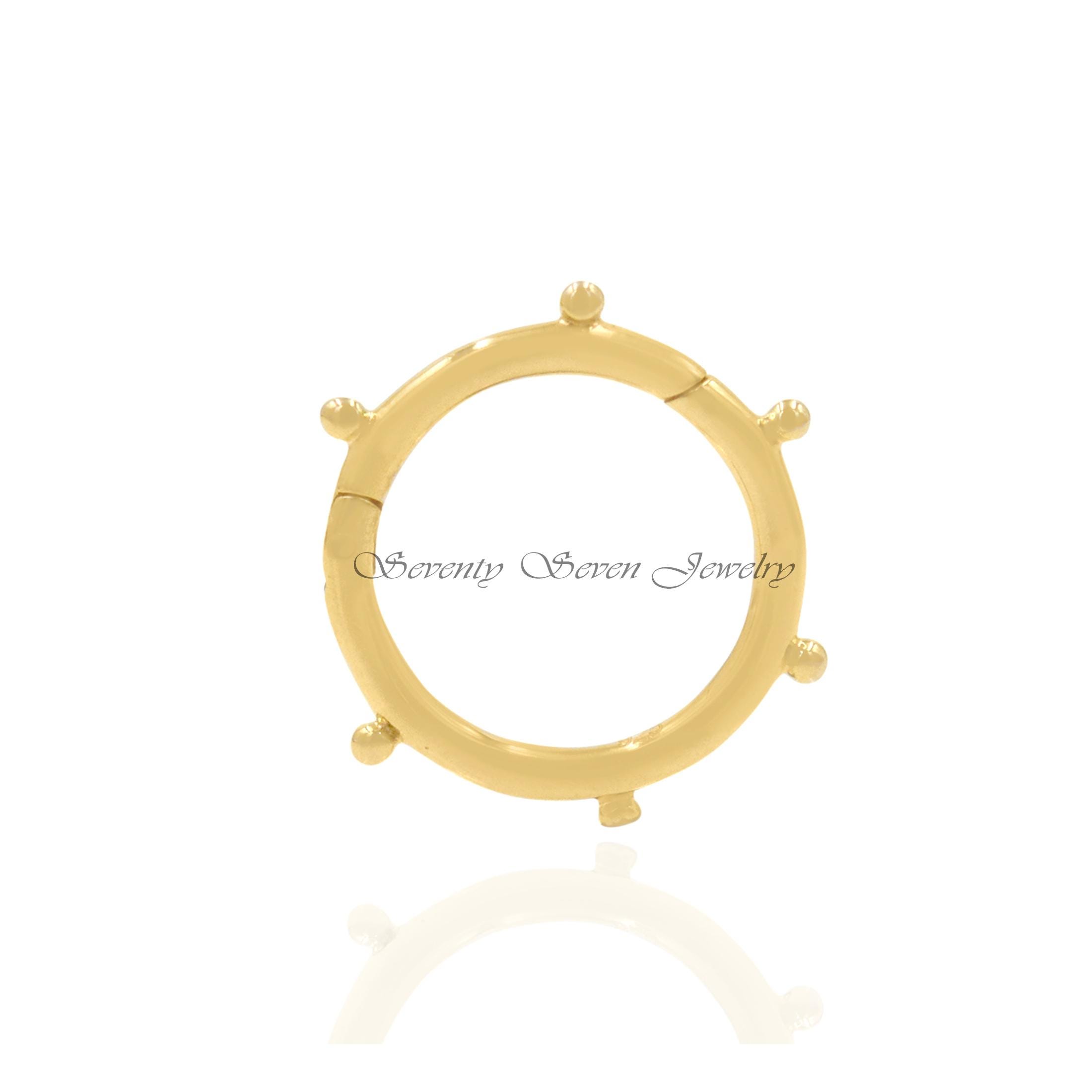 14k Gold Vermeil Round Ball Enhancer: 925 Silver Charm Holder - View 5 - Seventy Seven Jewelry | SKU: SSMJP966-SLYG-2026 14k Gold Vermeil Round Ball Enhancer: 925 Silver Charm Holder - View 5 - Seventy Seven Jewelry | SKU: SSMJP966-SLYG-2026
