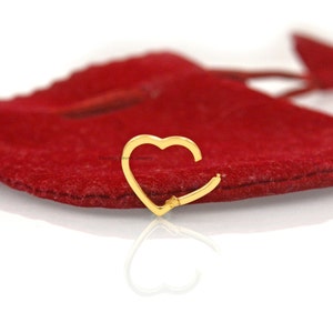 Mejorador de corazón de oro de 14K, cerradura de enlace de mejora de oro, cerradura de corazón de oro, cerradura de empuje de corazón, joye