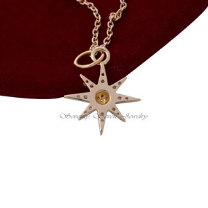 925 Silber Diamant Starburst Anhänger, Starburst Anhänger Halskette, Diamant-Stern-Anhänger, Pave Starburst Halskette, Weihnachtsschmuck Bild 2