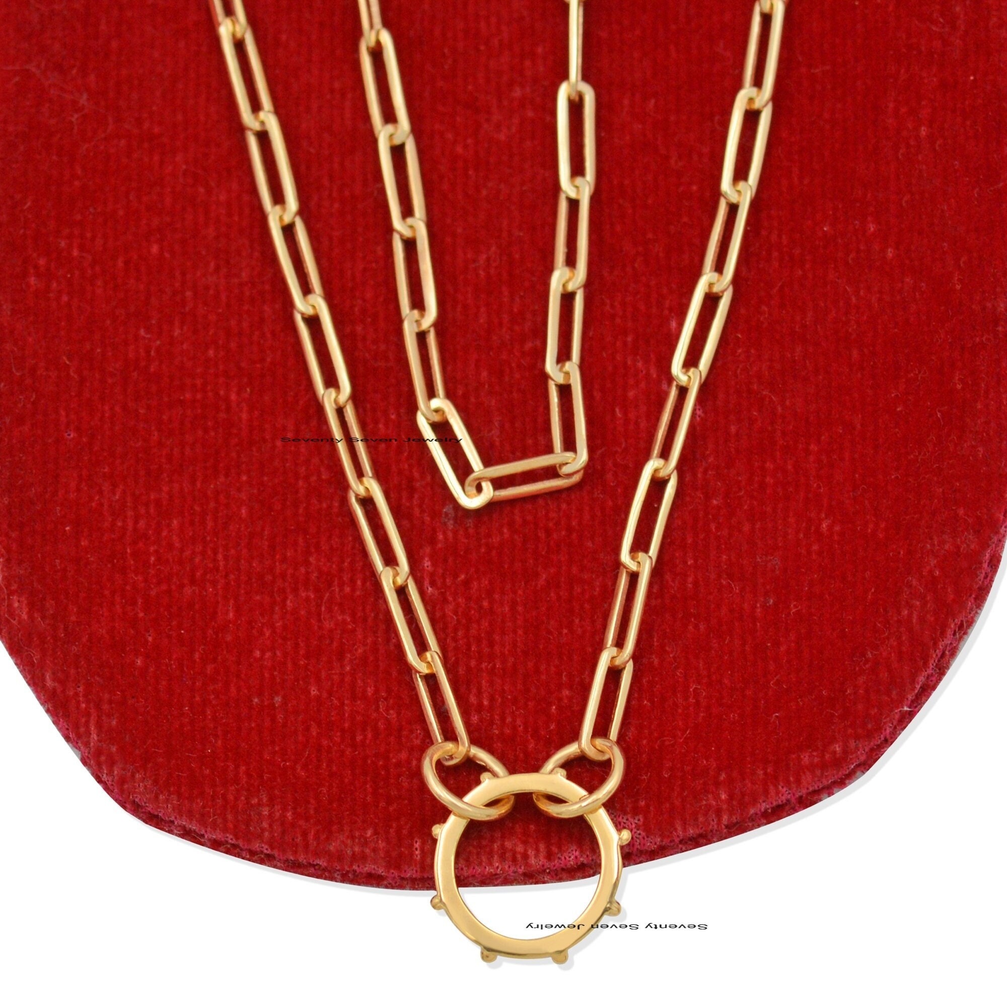 18K Solid Gold Ball Charm Holder: Enhancer Link Lock, 15mm - View 2 - Seventy Seven Jewelry | SKU: SSMJH448-18KYG-2026 18K Solid Gold Ball Charm Holder: Enhancer Link Lock, 15mm - View 2 - Seventy Seven Jewelry | SKU: SSMJH448-18KYG-2026