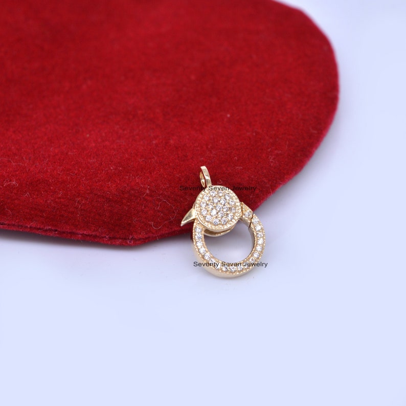 Lobster Clasp Lobster Jewelry 925 Silver Pave Diamond Lobster Lock Lobster Charm Holder Lobster lock finding Diamond Lobster Pendant