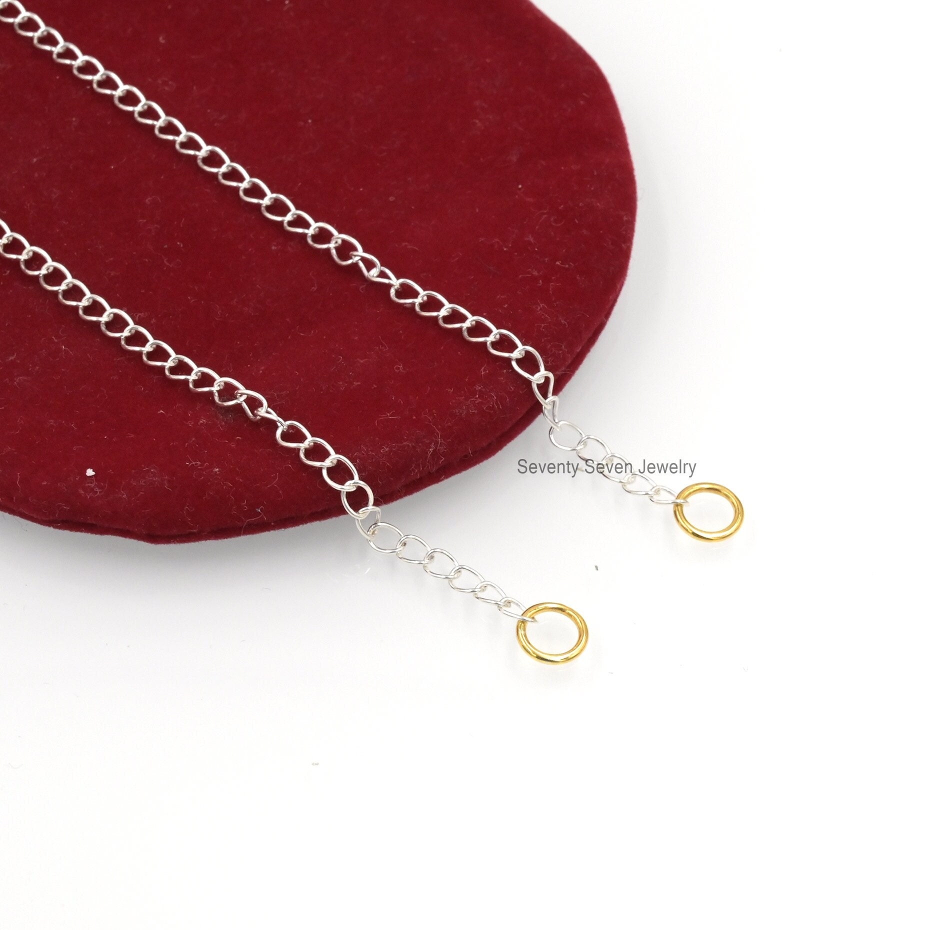 Sterling Silver Round Link Chain: Connector Curb - View 3 - Seventy Seven Jewelry | SKU: SSG24-SLNSYG-18I-V Sterling Silver Round Link Chain: Connector Curb - View 3 - Seventy Seven Jewelry | SKU: SSG24-SLNSYG-18I-V