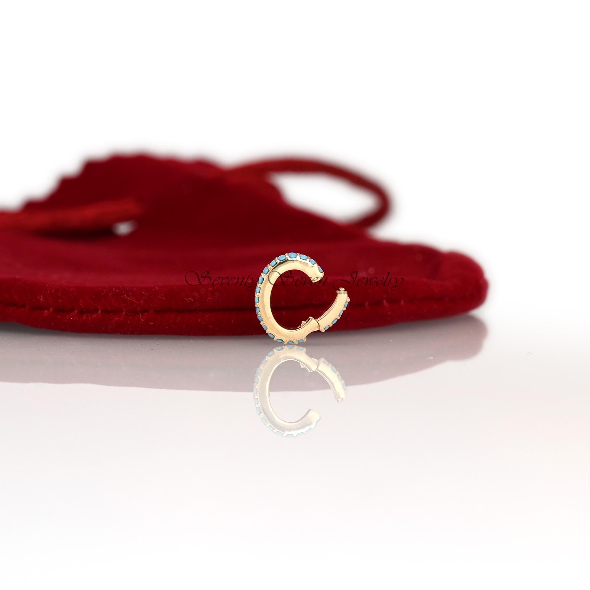 9K Gold Diamond Charm Enhancer: Oval Connector Lock - View 7 - Seventy Seven Jewelry | SKU: SSMJH126-9KYGDI-2026,SSMJF126-9KY