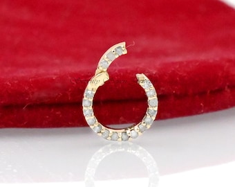 14 karaats vergulde diamant charme enhancer, geelgouden enhancer, charme enhancer lock paperclip ketting, 14k gouden charme houder,