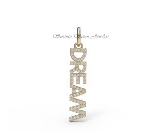 14K Gold Diamond Pendant - Custom Initial Letter Jewelry