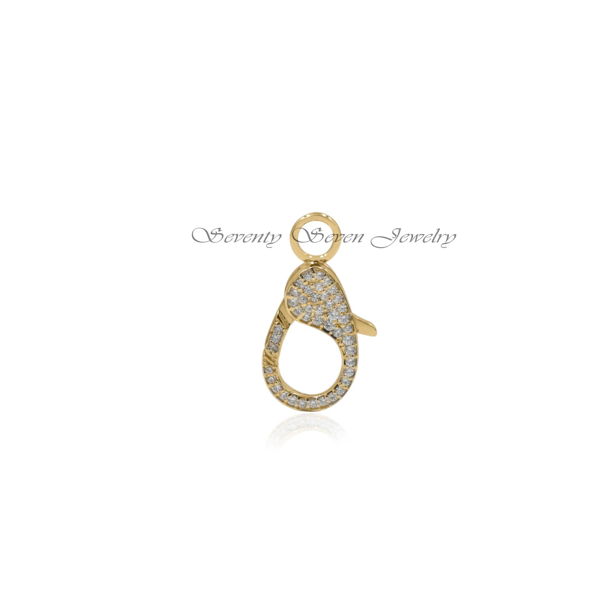 925 Silver Diamond Lobster Lock: Gemstone Clasp (22 MM) - View 6 - Seventy Seven Jewelry | SKU: SSMJF114-SLYGCZ,SSMJF114-SLYG 925 Silver Diamond Lobster Lock: Gemstone Clasp (22 MM) - View 6 - Seventy Seven Jewelry | SKU: SSMJF114-SLYGCZ,SSMJF114-SLYG