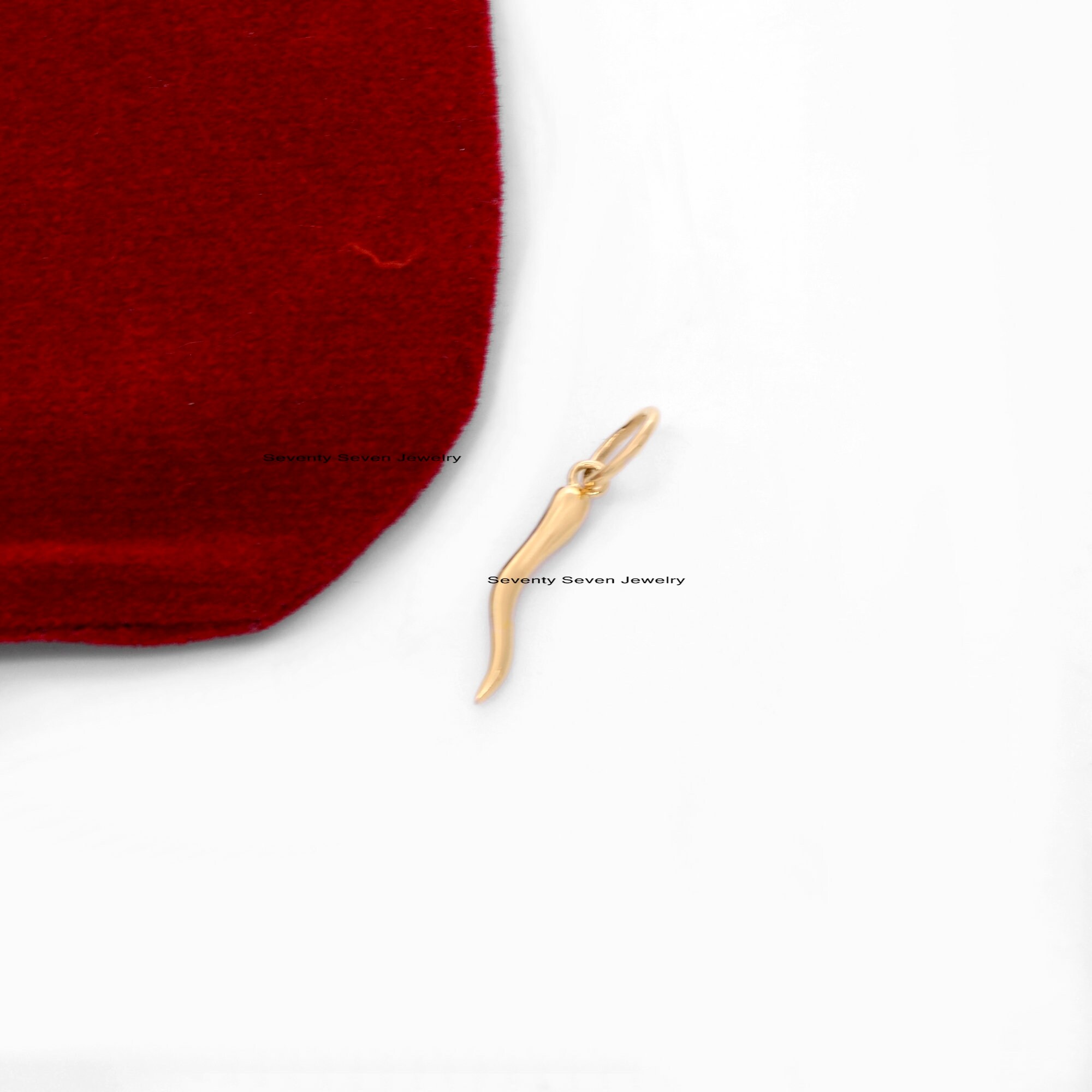 9K Gold Italian Horn Pendant: VS Diamond Cornicello Charm - View 3 - Seventy Seven Jewelry | SKU: SSMJP599-9KYGDI-12M,SSMJP59 9K Gold Italian Horn Pendant: VS Diamond Cornicello Charm - View 3 - Seventy Seven Jewelry | SKU: SSMJP599-9KYGDI-12M,SSMJP59