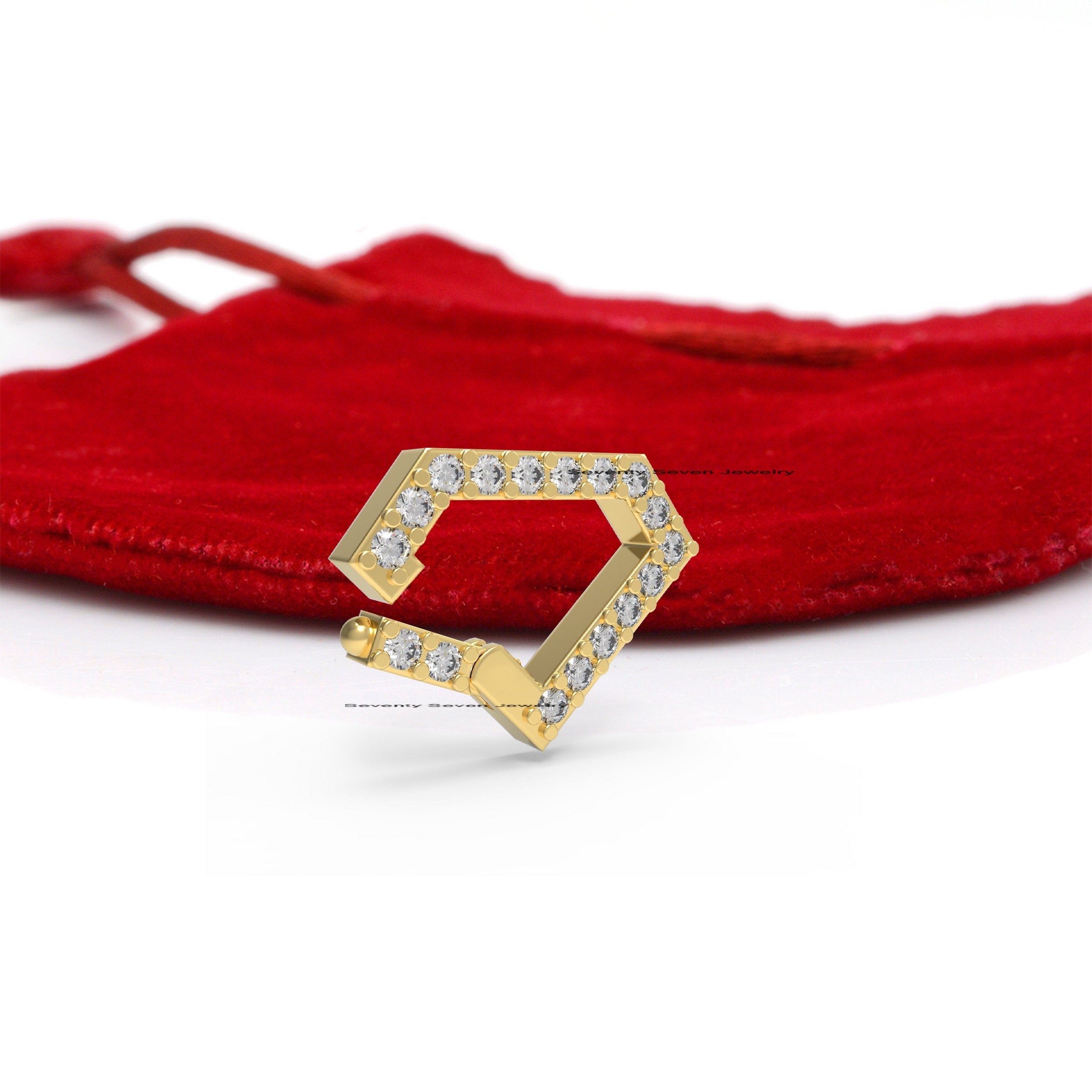 925 Silver Diamond Enhancer Lock: Pave Charms Holder - View 6 - Seventy Seven Jewelry | SKU: SSMJP690-SLYGDI-2026,SSMJP690-SL 925 Silver Diamond Enhancer Lock: Pave Charms Holder - View 6 - Seventy Seven Jewelry | SKU: SSMJP690-SLYGDI-2026,SSMJP690-SL