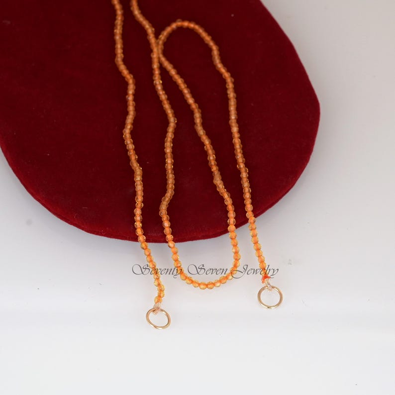 14k Gold Bead Necklace: Enhancer Carabiner Chain image 12