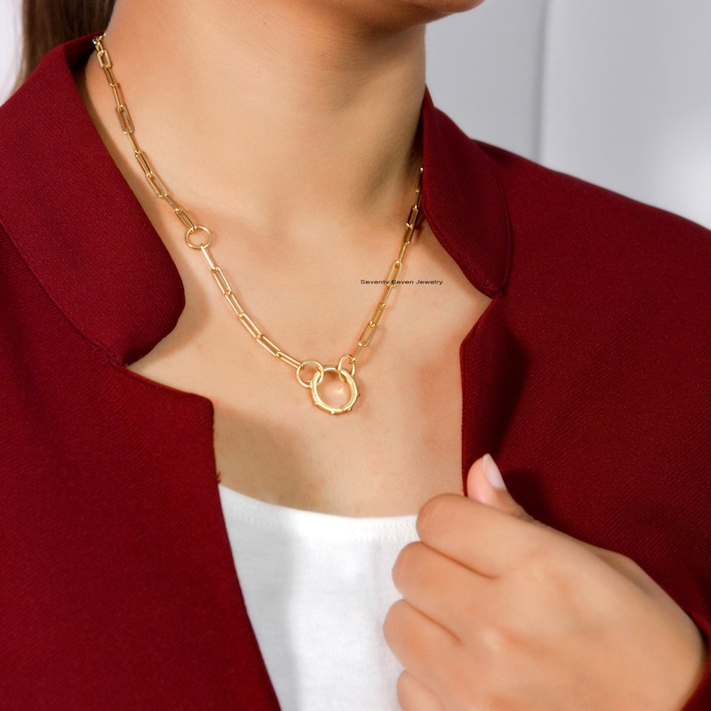 14kt Turquoise Rondel Necklace + 14K Circle Clasp