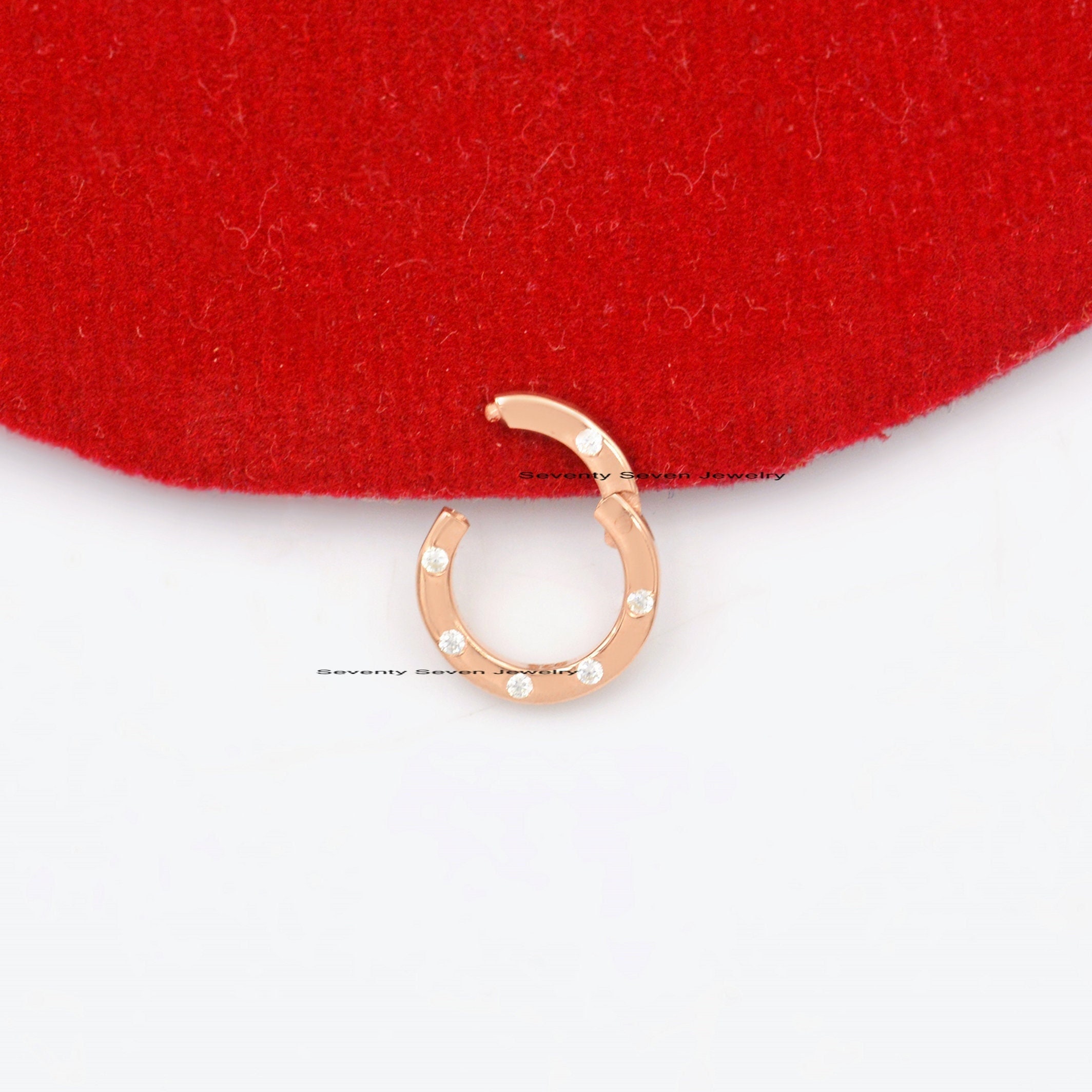 925 Silver Diamond Circle Charm Enhancer: Round Push Lock Pendant (10 MM) - Seventy Seven Jewelry | SKU: SSMJP976-SLYGDI-10M- 925 Silver Diamond Circle Charm Enhancer: Round Push Lock Pendant (10 MM) - Seventy Seven Jewelry | SKU: SSMJP976-SLYGDI-10M-