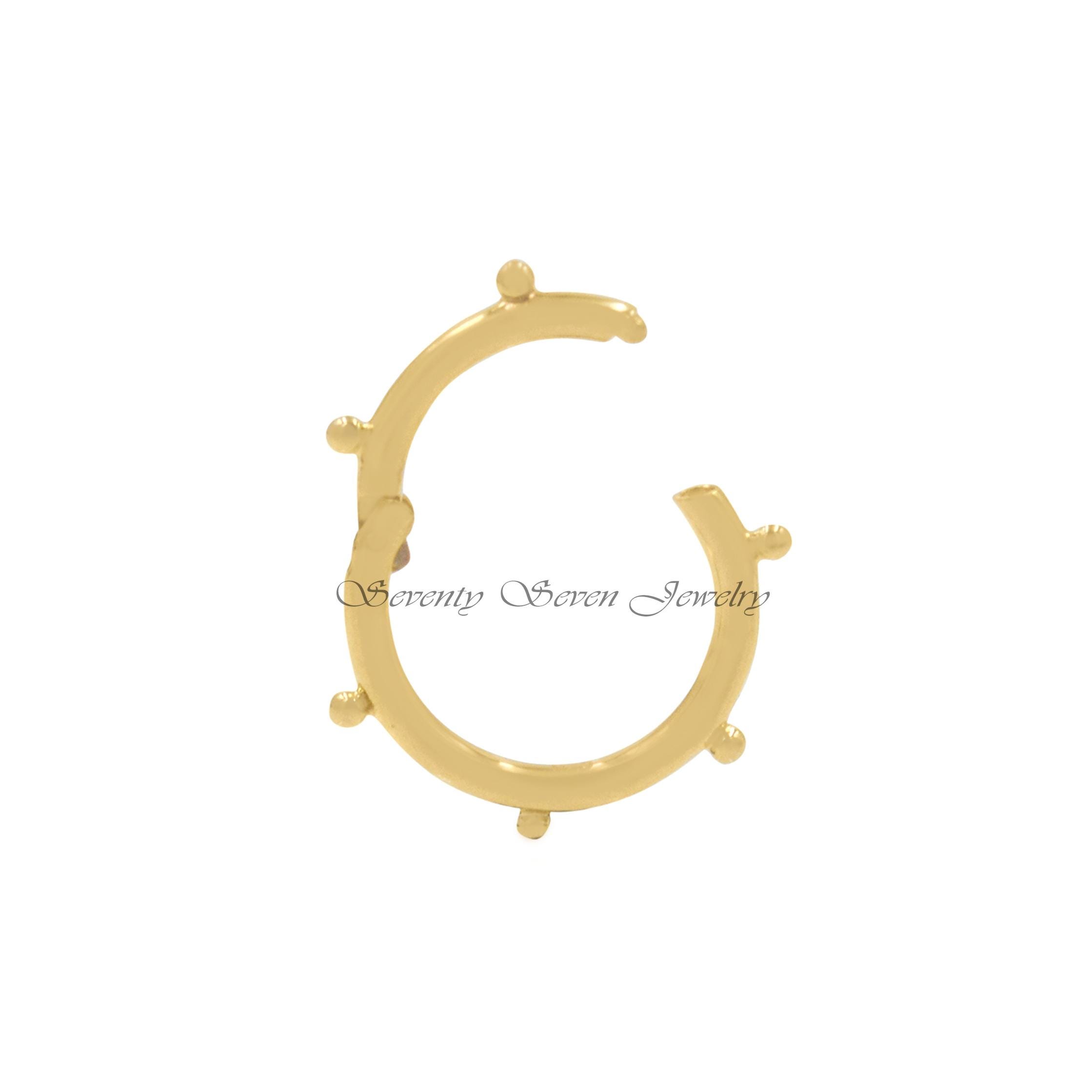 14k Gold Vermeil Round Ball Enhancer: 925 Silver Charm Holder - View 4 - Seventy Seven Jewelry | SKU: SSMJP966-SLYG-2026 14k Gold Vermeil Round Ball Enhancer: 925 Silver Charm Holder - View 4 - Seventy Seven Jewelry | SKU: SSMJP966-SLYG-2026