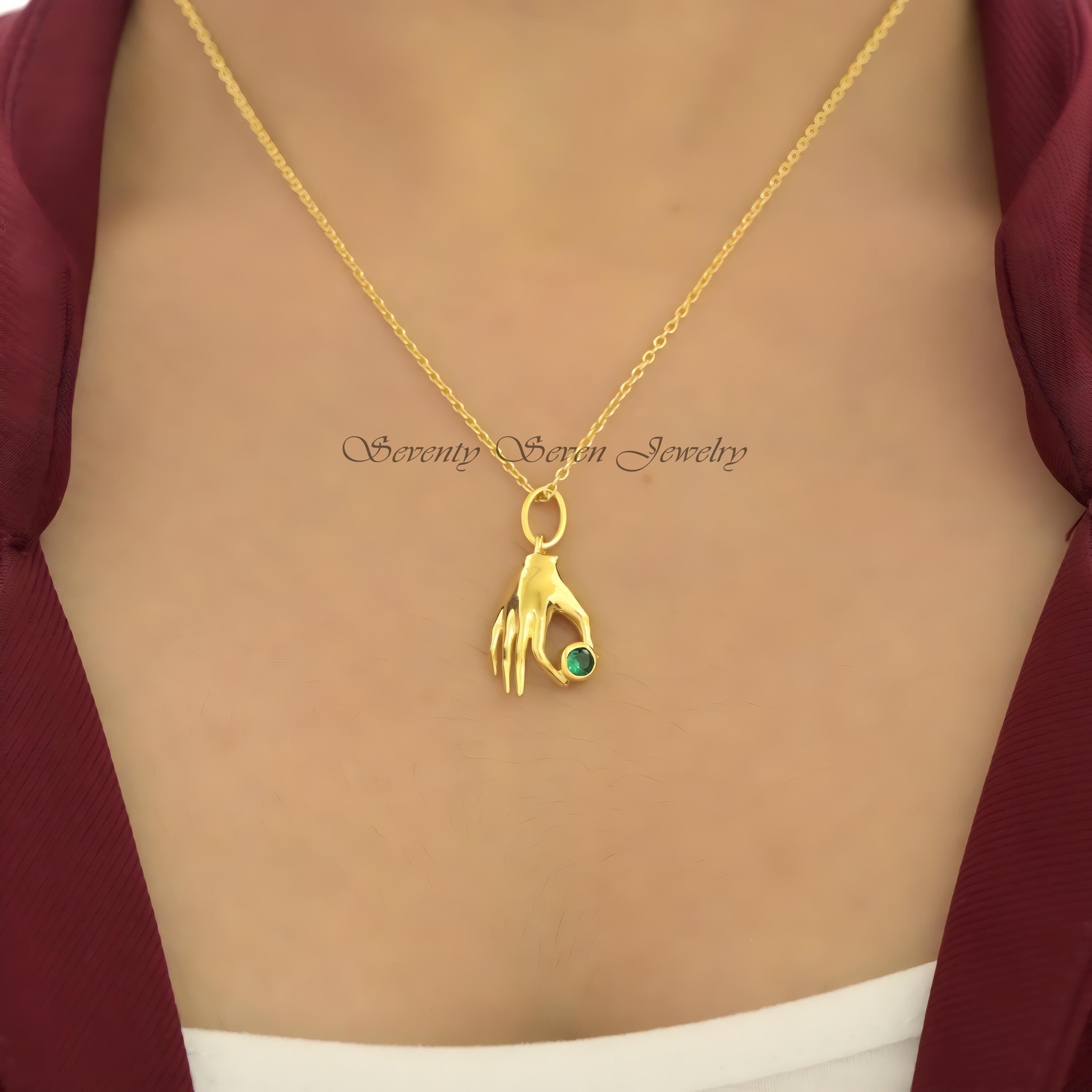 925 Silver Figa Hand Pendant: Gemstone Lucky Charm - View 2 - Seventy Seven Jewelry | SKU: SSMJP733-SLYGTQ-2026 925 Silver Figa Hand Pendant: Gemstone Lucky Charm - View 2 - Seventy Seven Jewelry | SKU: SSMJP733-SLYGTQ-2026