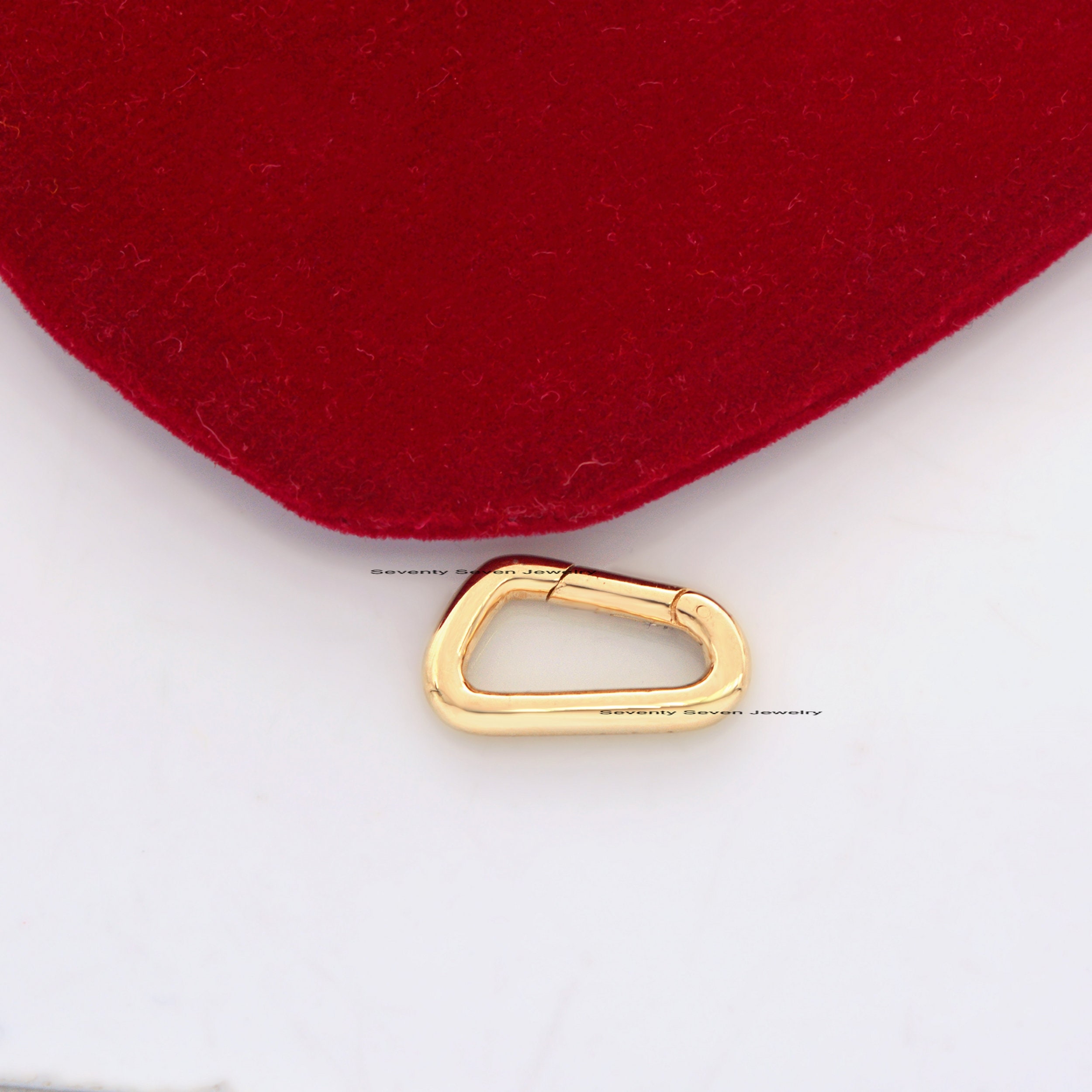 Sterling Silver Triangle Charm Enhancer: Push Lock Pendant (20x12 MM) - View 6 - Seventy Seven Jewelry | SKU: SSMJP444-SLYG-2 Sterling Silver Triangle Charm Enhancer: Push Lock Pendant (20x12 MM) - View 6 - Seventy Seven Jewelry | SKU: SSMJP444-SLYG-2