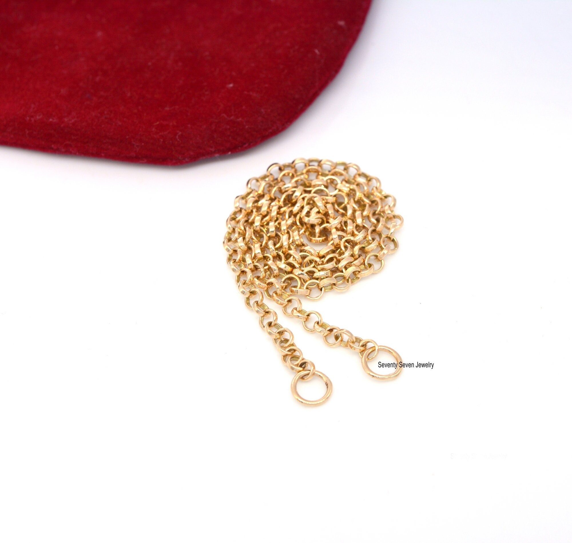 925 Sterling Silver Rolo Chain Necklace - 3mm Round Link - View 2 - Seventy Seven Jewelry | SKU: SSG15-SLNS-16I 925 Sterling Silver Rolo Chain Necklace - 3mm Round Link - View 2 - Seventy Seven Jewelry | SKU: SSG15-SLNS-16I
