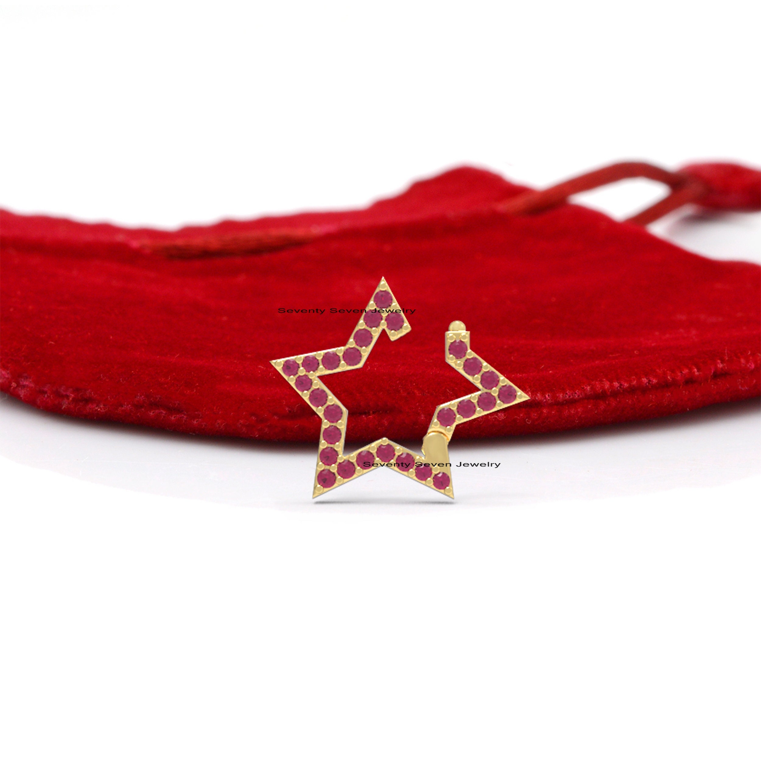 14k Gold Star Charm Enhancer, Gemstone Holder, Diamond - View 4 - Seventy Seven Jewelry | SKU: SSMJH722-14KYGBSP,SSMJH722-14K 14k Gold Star Charm Enhancer, Gemstone Holder, Diamond - View 4 - Seventy Seven Jewelry | SKU: SSMJH722-14KYGBSP,SSMJH722-14K