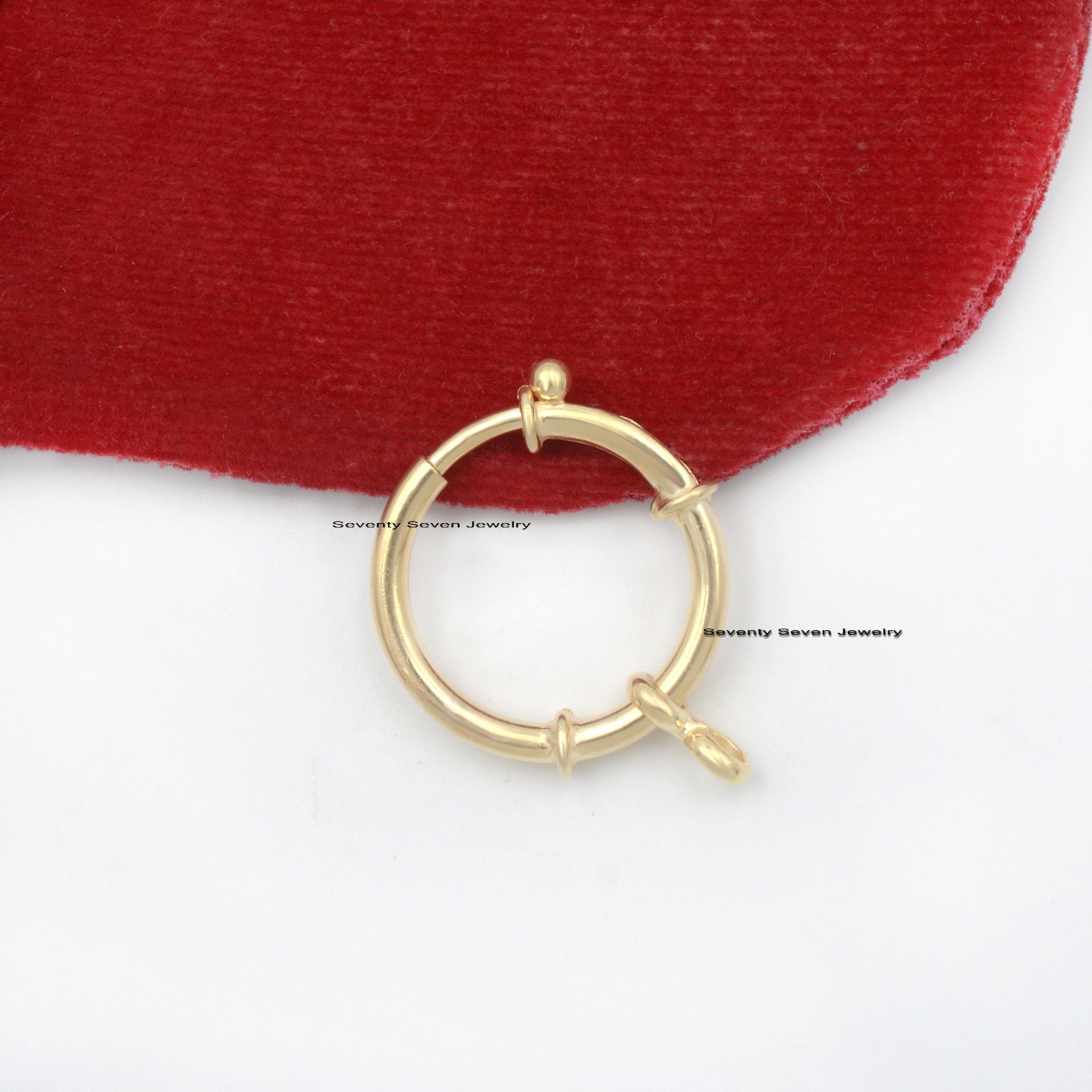 14k Solid Gold Spring Lock: (18*12 MM) - View 5 - Seventy Seven Jewelry | SKU: SSMJL137-14KYG-18M-G17-3M-2026 14k Solid Gold Spring Lock: (18*12 MM) - View 5 - Seventy Seven Jewelry | SKU: SSMJL137-14KYG-18M-G17-3M-2026