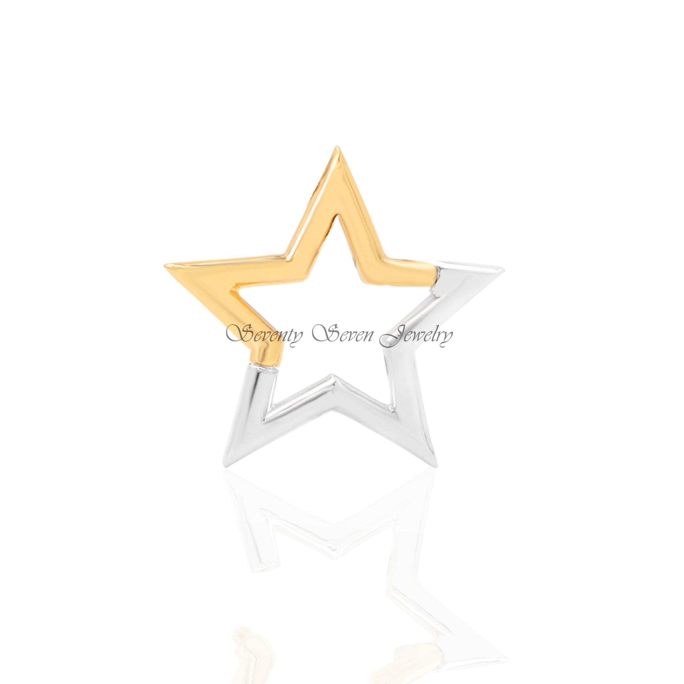 14k Gold Star Charm Holder: Two-Tone Enhancer Link - View 7 - Seventy Seven Jewelry | SKU: SSMJH508A-14KYGSLWG-2026,SSMJH508A 14k Gold Star Charm Holder: Two-Tone Enhancer Link - View 7 - Seventy Seven Jewelry | SKU: SSMJH508A-14KYGSLWG-2026,SSMJH508A